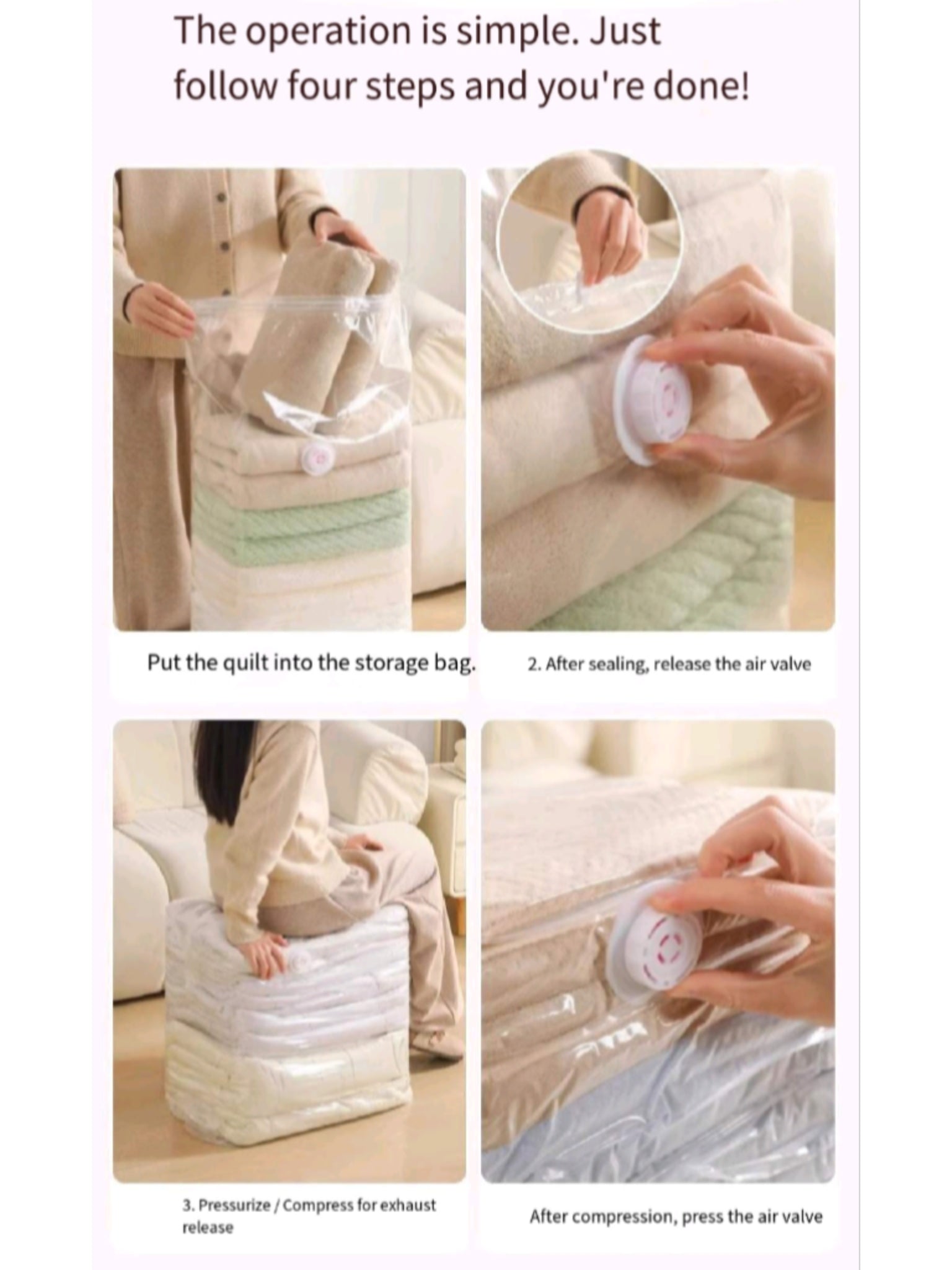 Vacuum Storage Bags For Clothes & Bedding