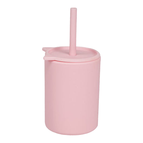 5 Oz Silicone Baby Cups With Straws and Lids