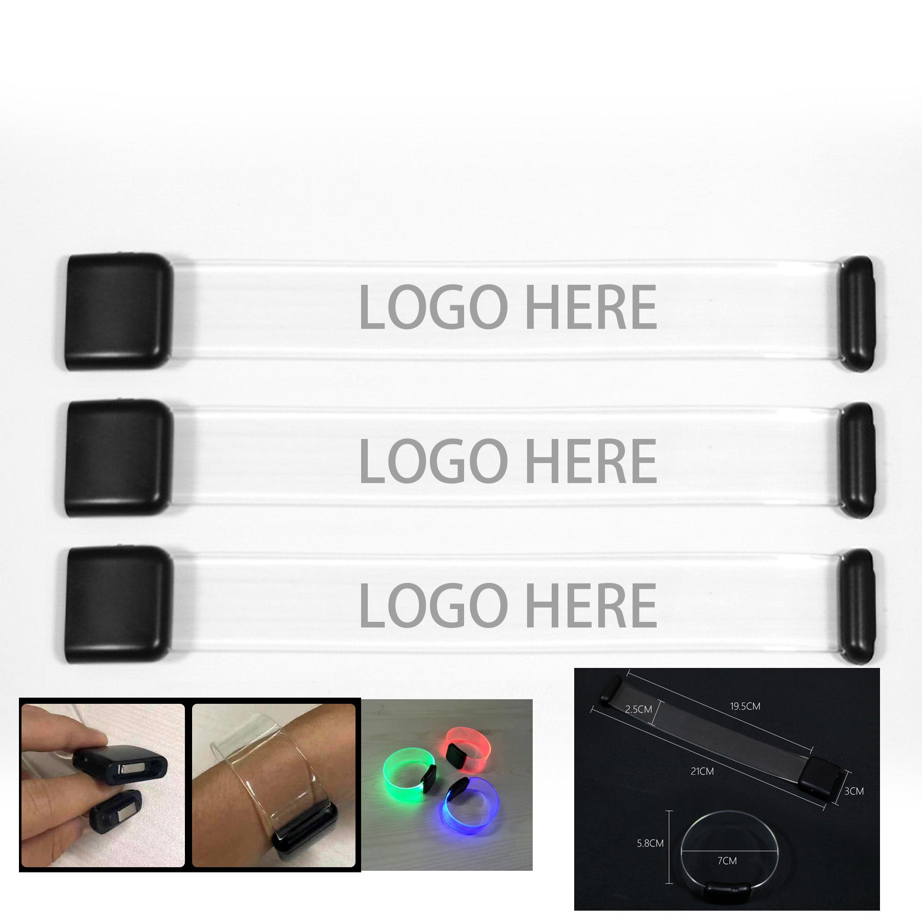 Transparent Luminous Wristband Magnetic Buckle