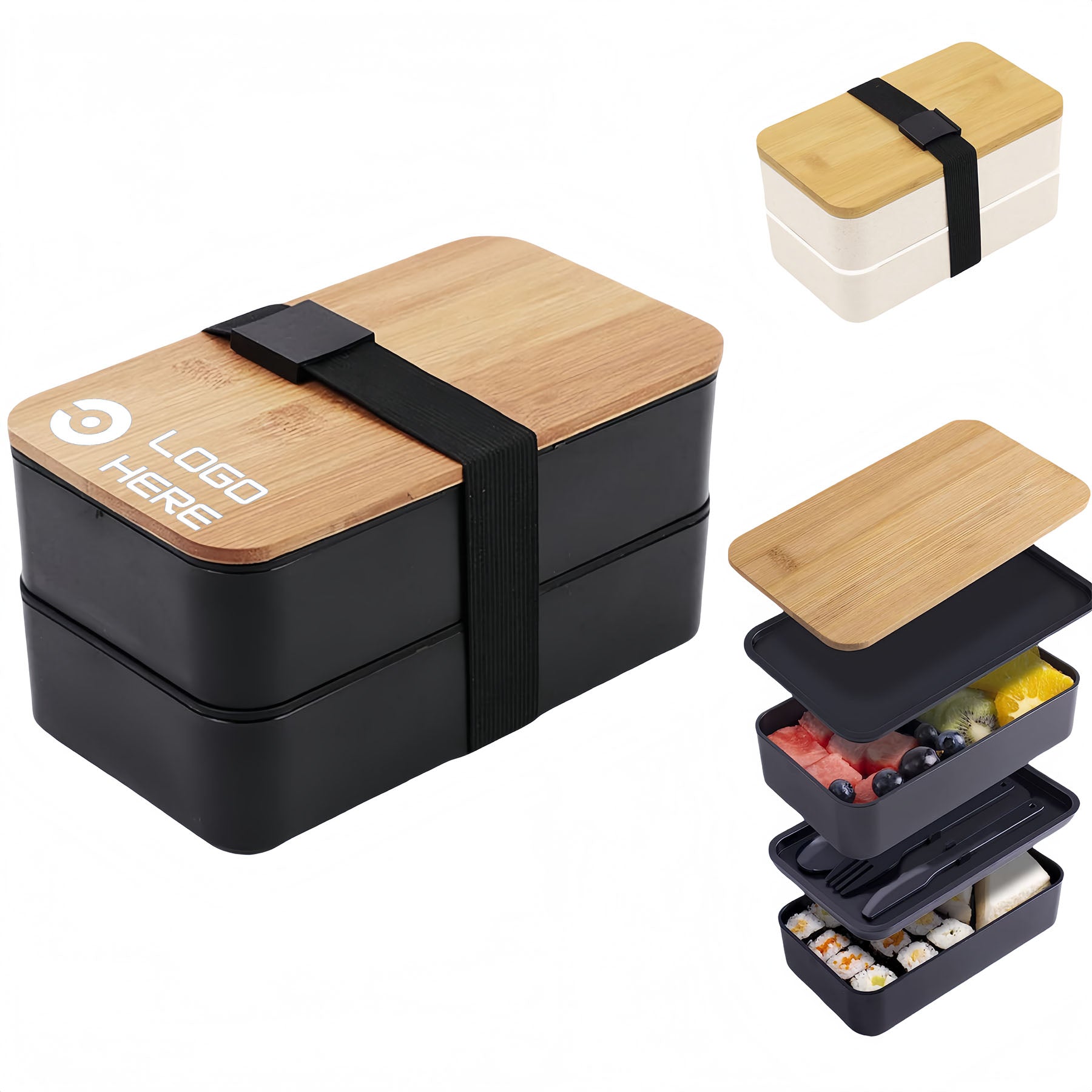 Dual Layer Bamboo Lid Lunch Box