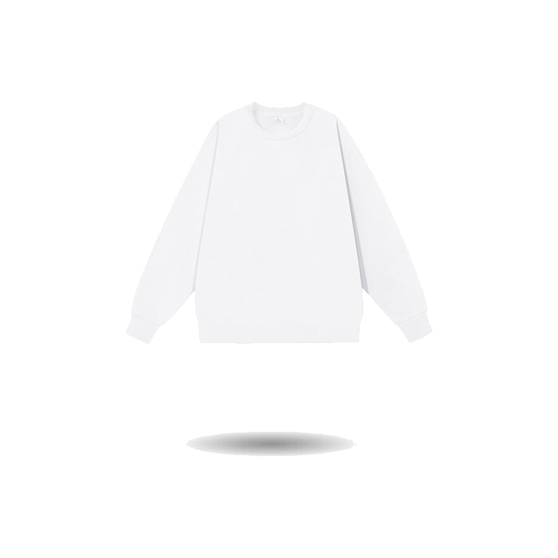Cotton Blend Crewneck Sweatshirts W/ Fleece Lining