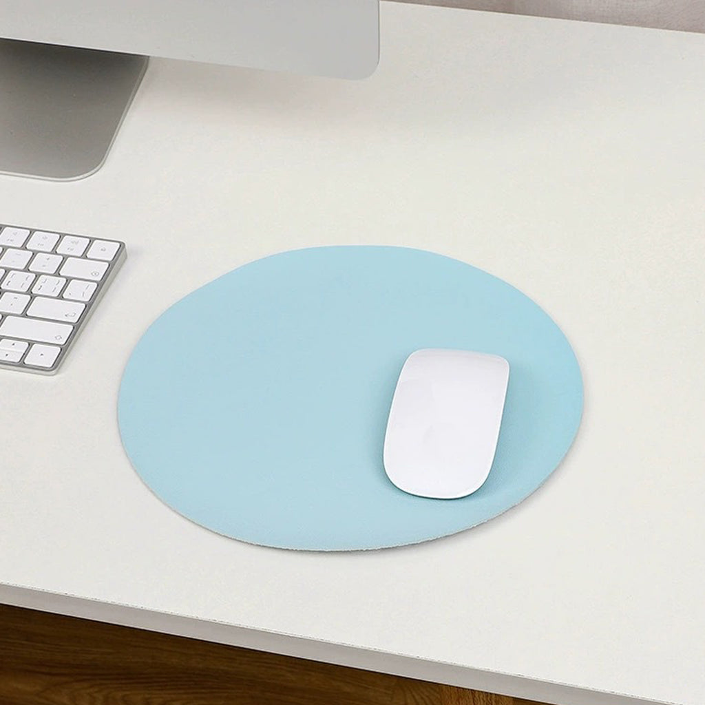 Round Solid Leather Office Mouse Pad