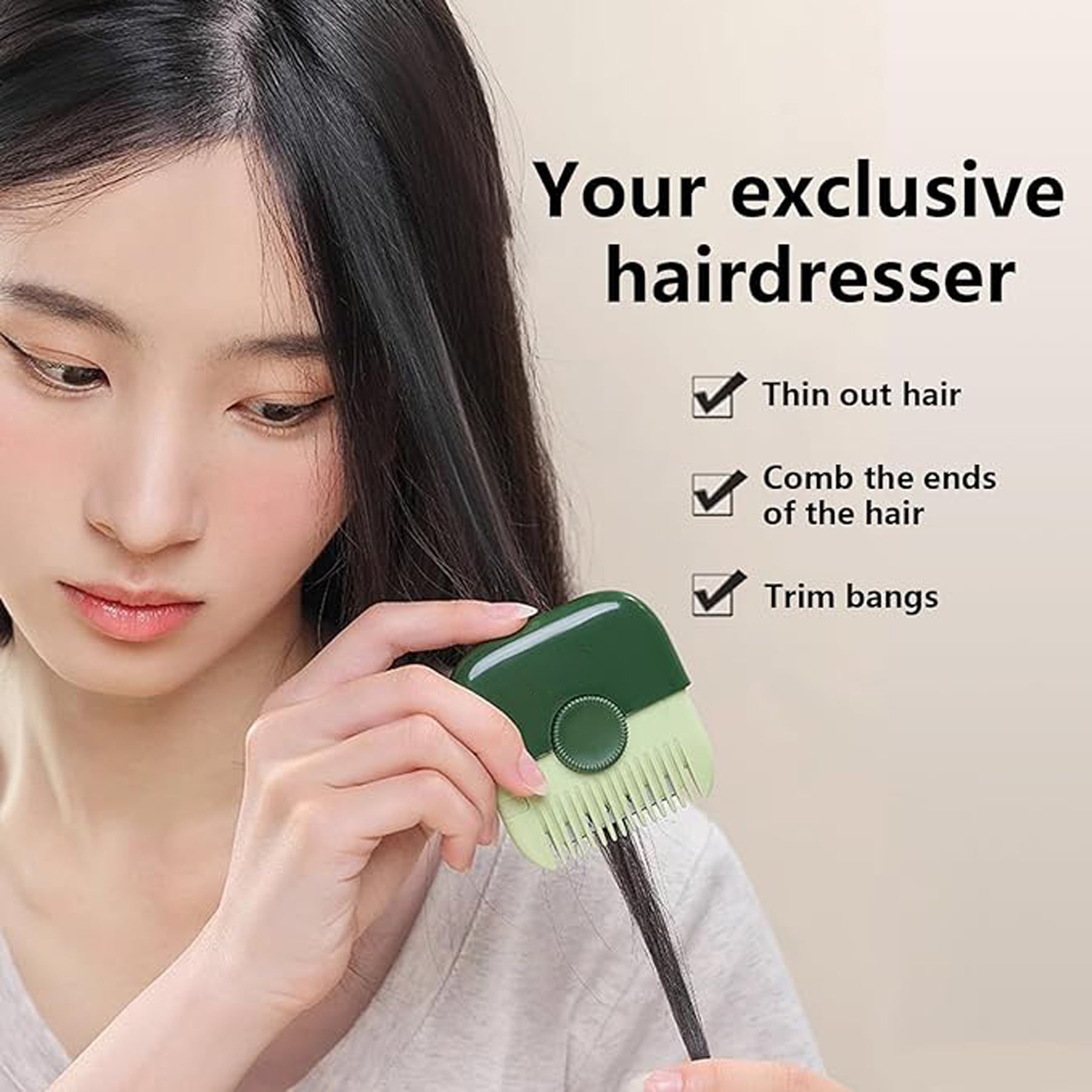 2-in-1 Hair Trimmer Bangs Comb
