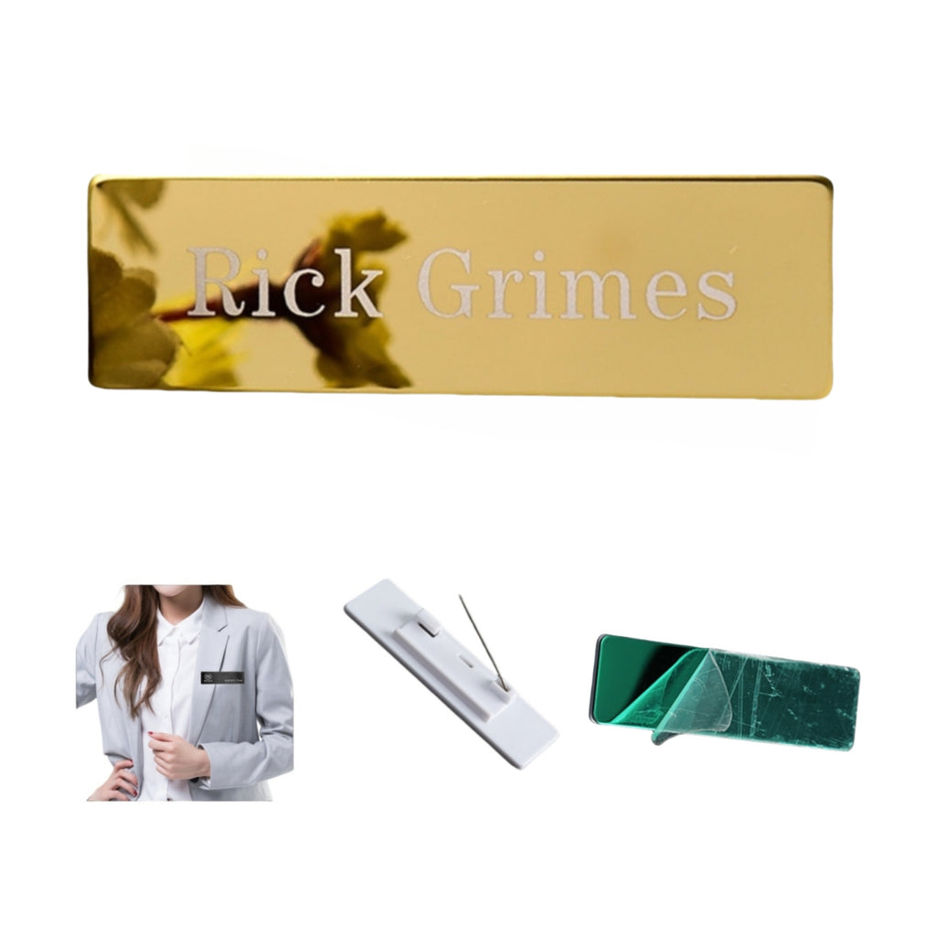 Mirror Finish Stainless Steel Staff ID Badge