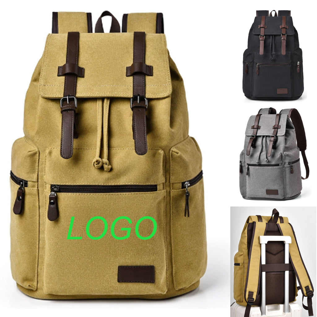 14" Canvas Multi Purpose Laptop Backpack Casual Travel Pack
