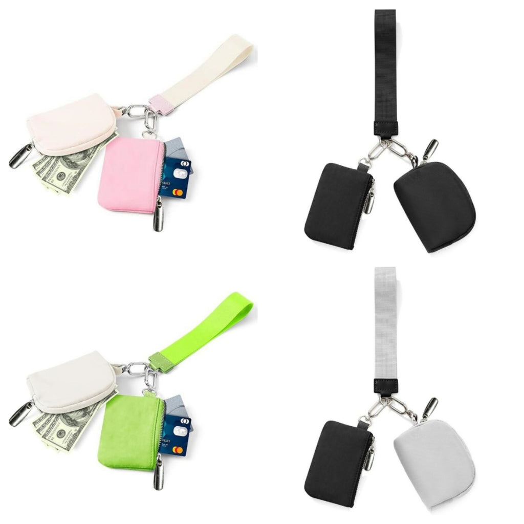 Multifunctional Nylon Wrist Bag For Women Including Card Holder And Coin Purse