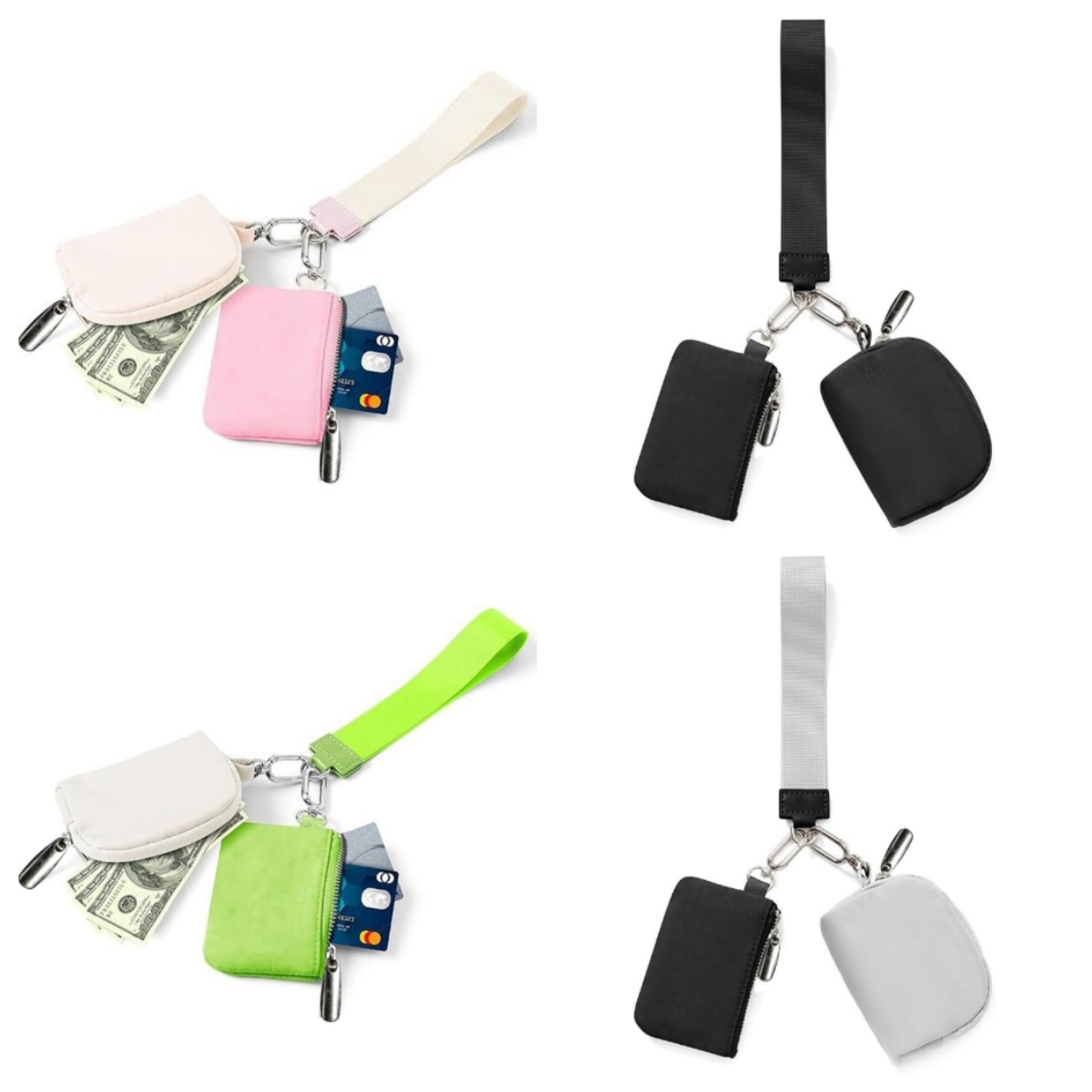 Multifunctional Nylon Wrist Bag For Women Including Card Holder And Coin Purse