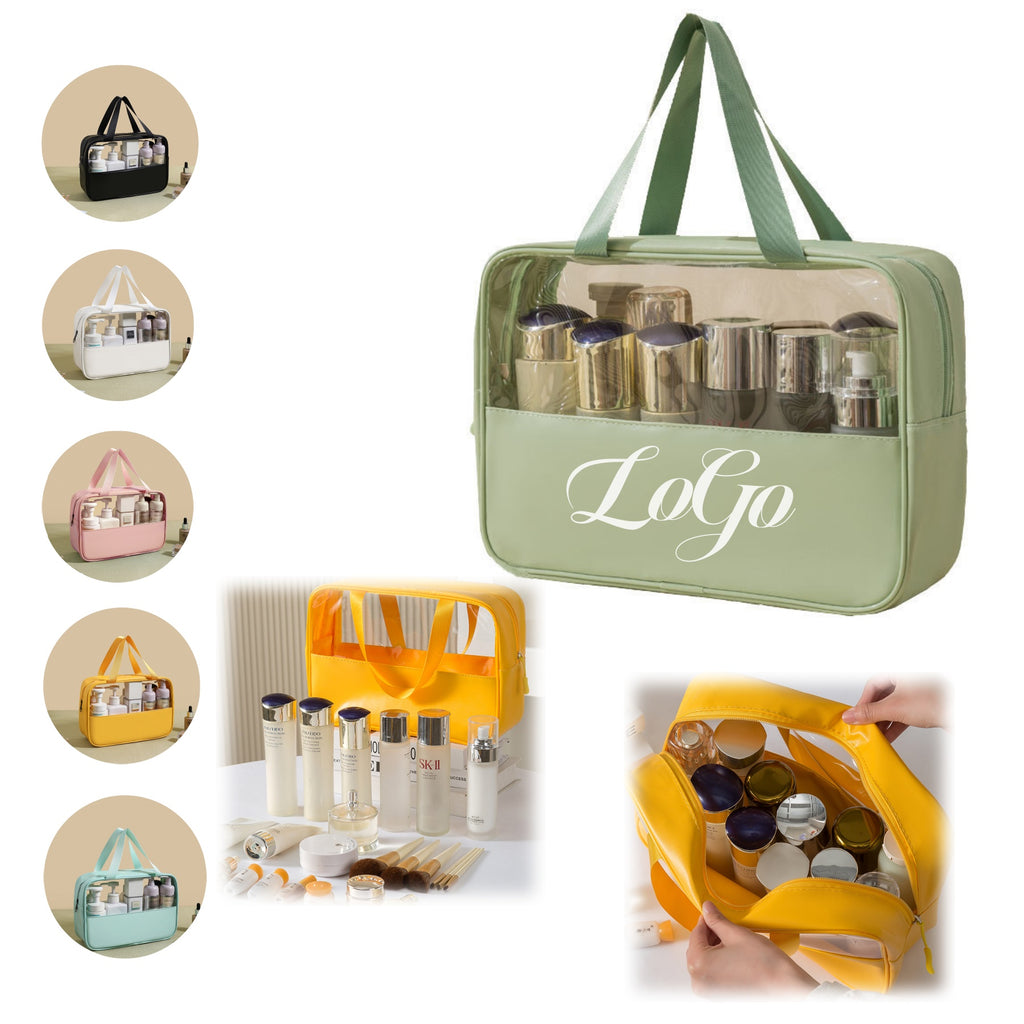 Spliced Waterproof Toiletry Bag With Large Capacity