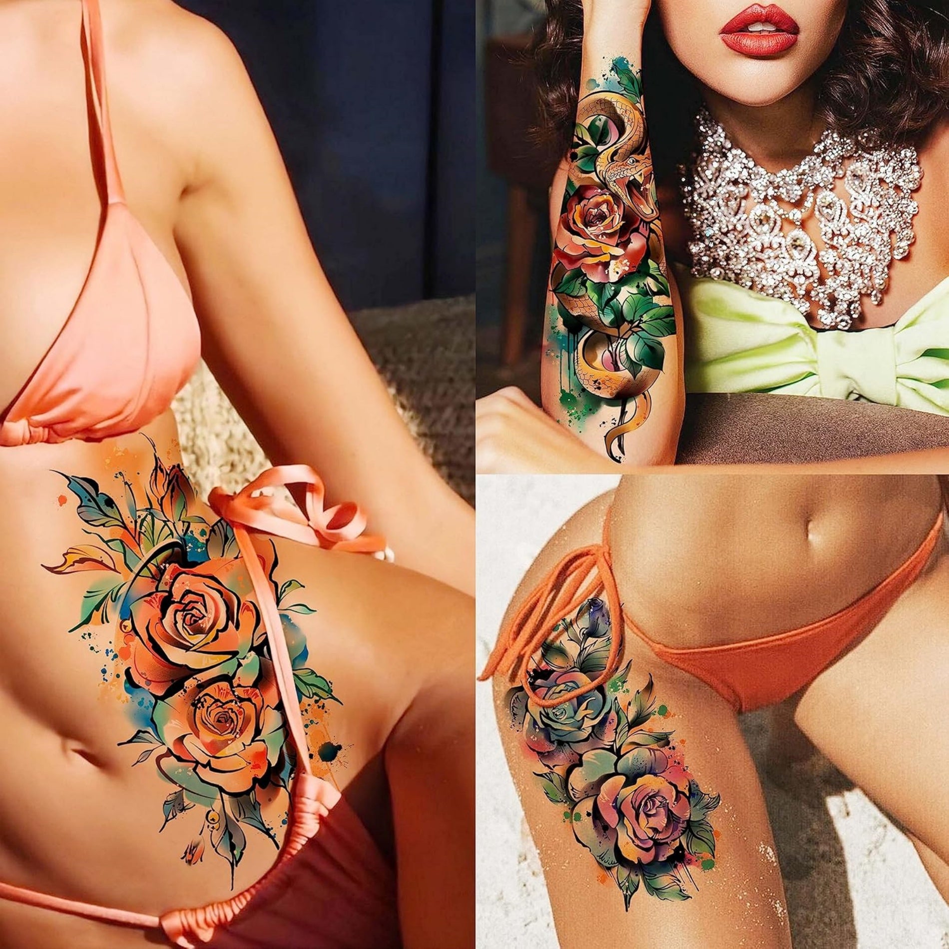 Waterproof Full Arm Realistic Color Custom Temporary Tattoo