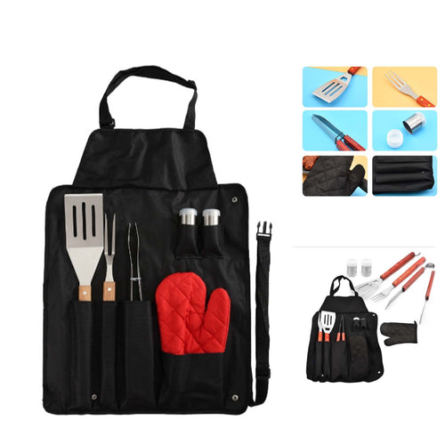 Barbecue Tools Six Piece Apron Set