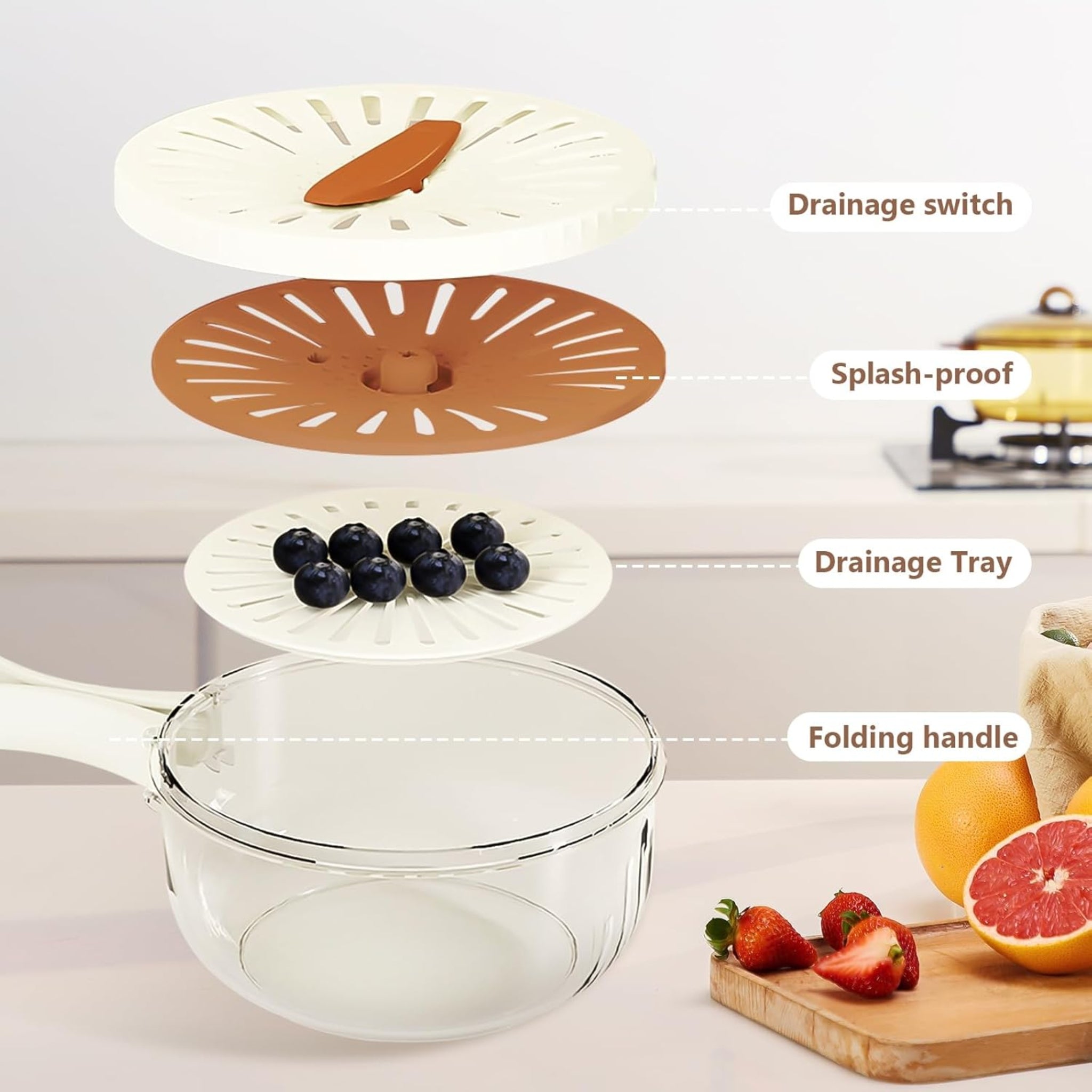 24cm Expandable Hands-Free Fruit Bowl