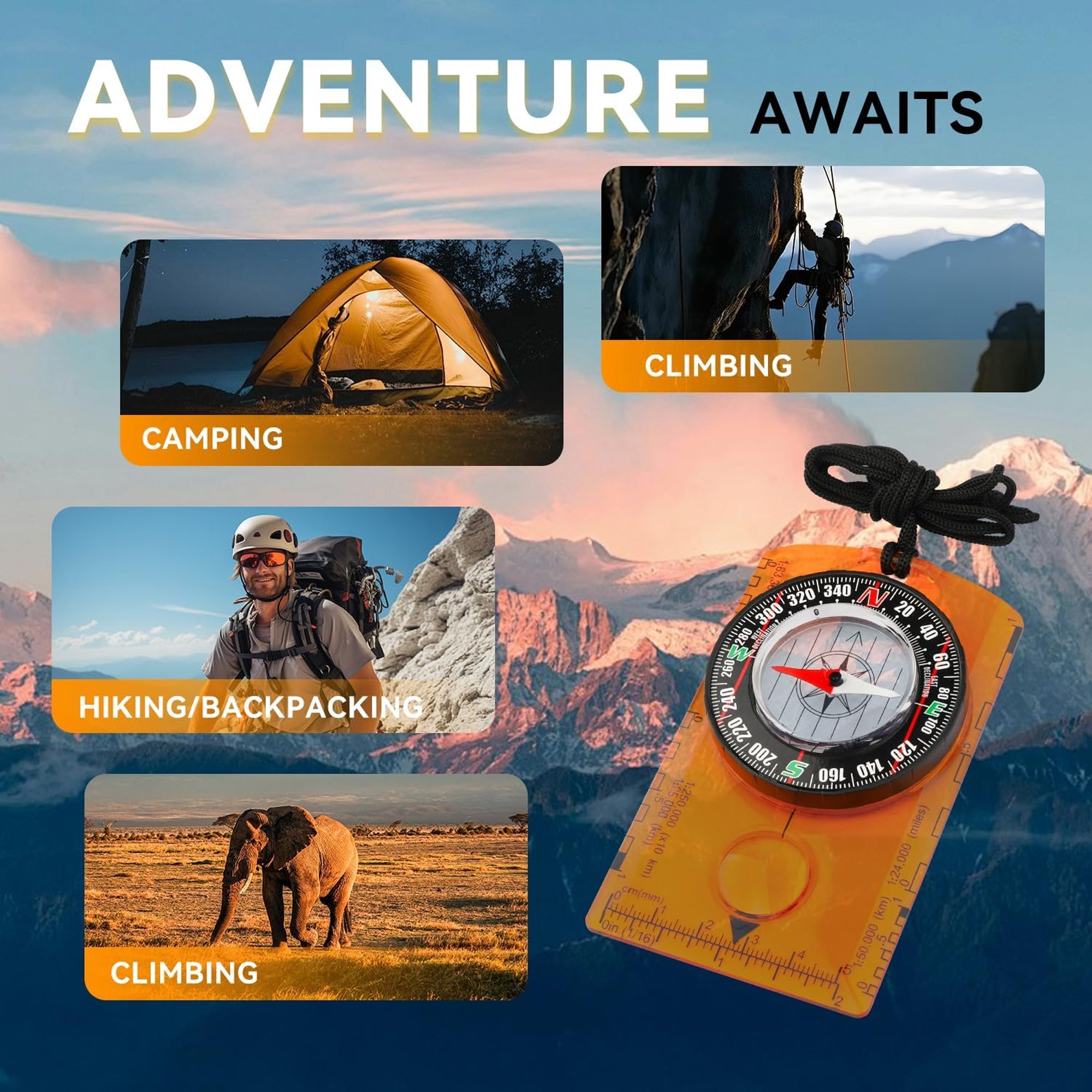 Orienteering Compass Hiking Backpacking Compass
