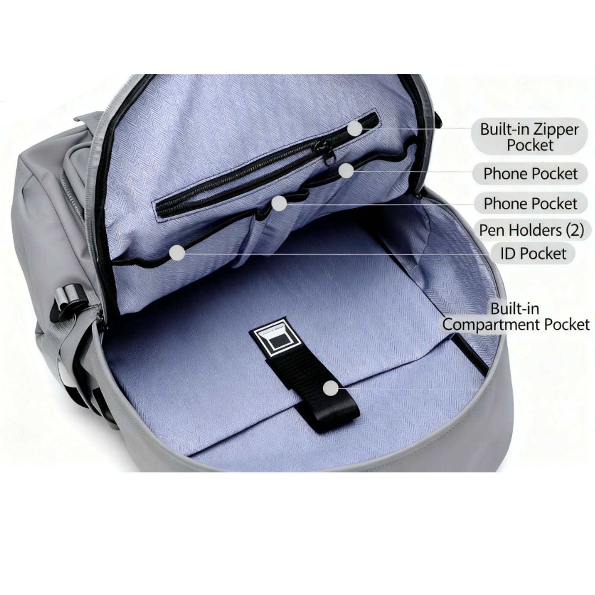 18" Oxford Cloth Casual Minimalist High Tech Laptop Backpack
