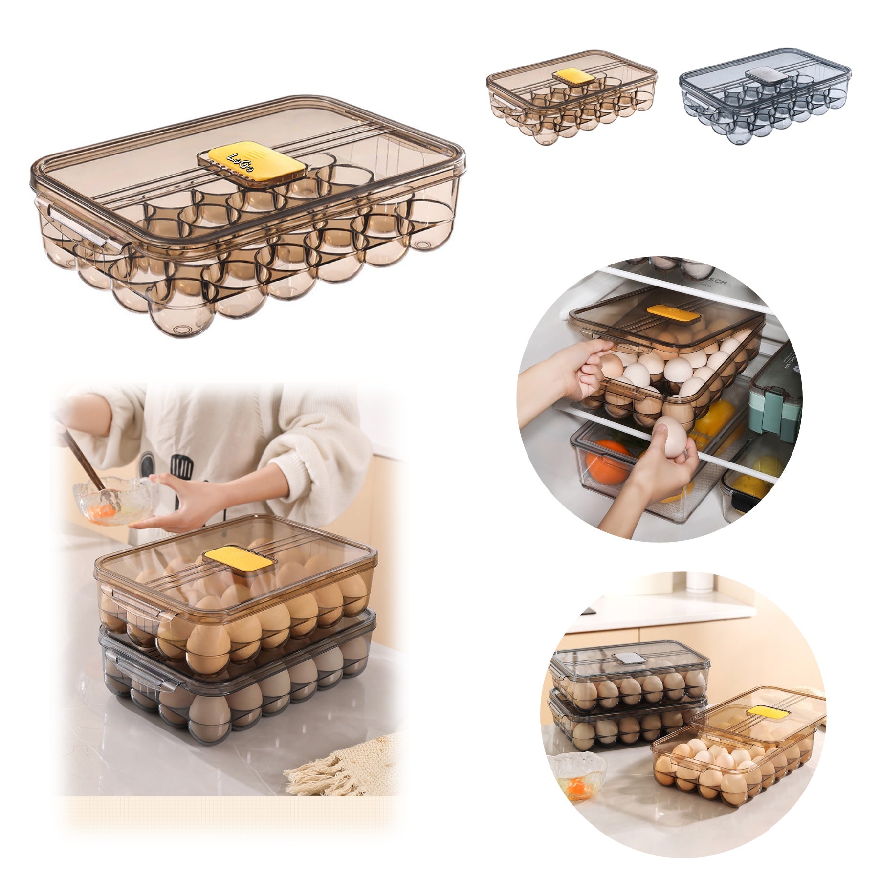 Food-Grade PET Refrigerator Fresh-Keeping Egg Storage Box