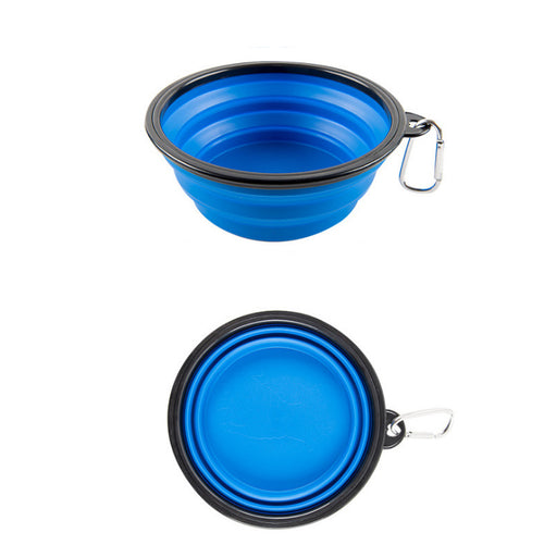 12 Oz. Collapsible Silicone Pet Bowl With Carabiners