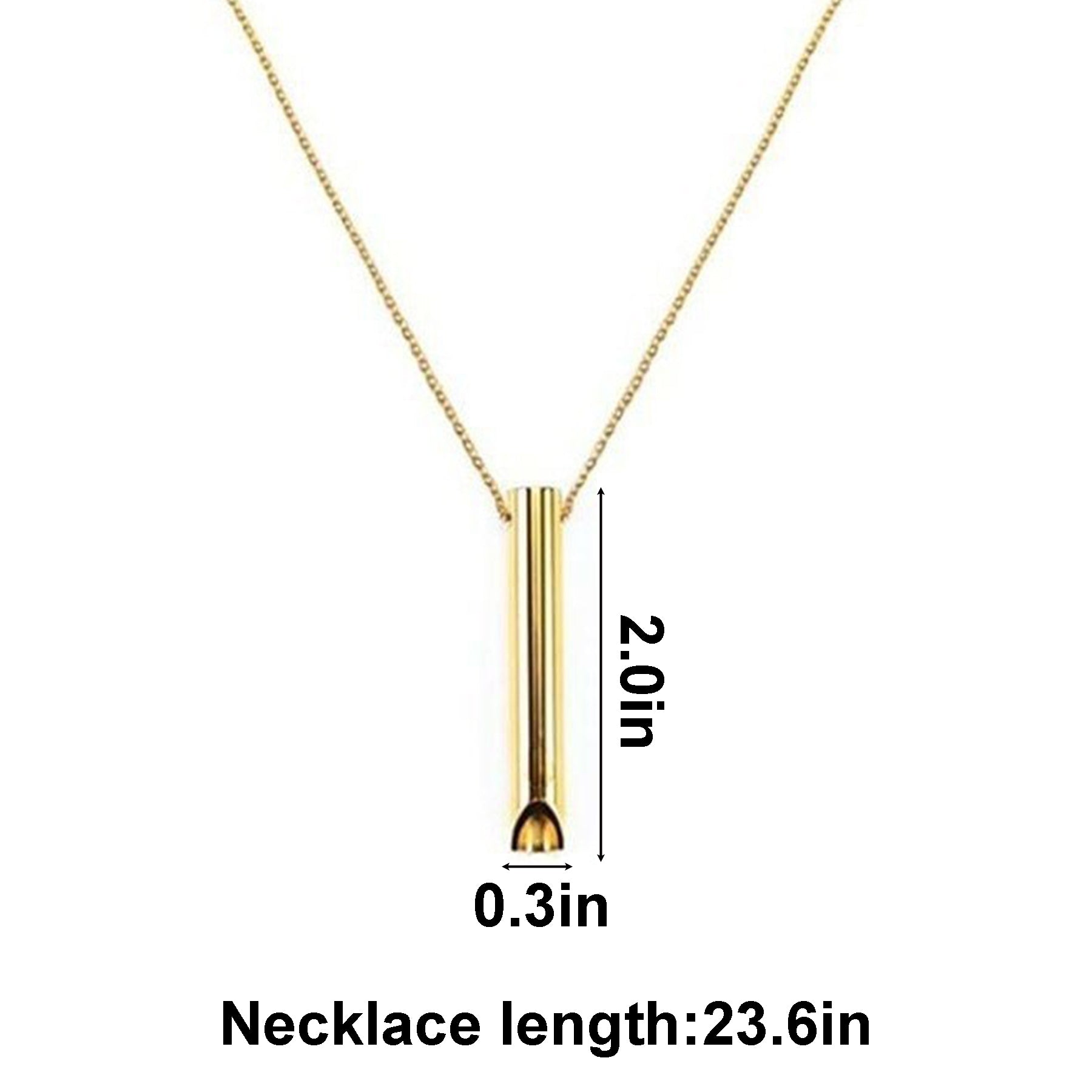 Stainless Steel Breathing Anti Anxiety Whistle Necklace