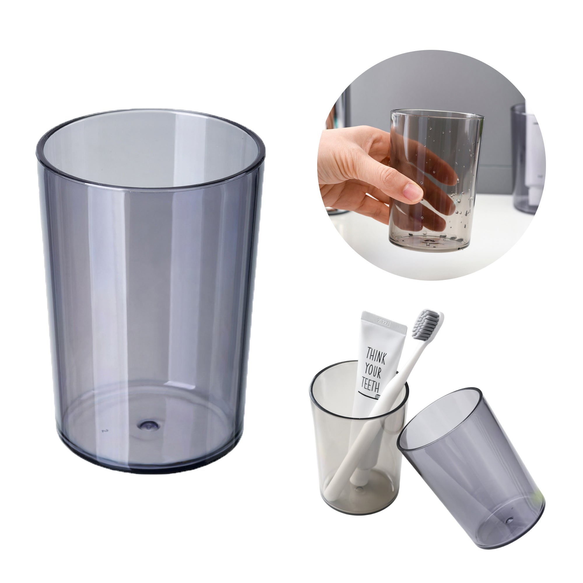 Clear Plastic Cup - Round Bathroom Cup
