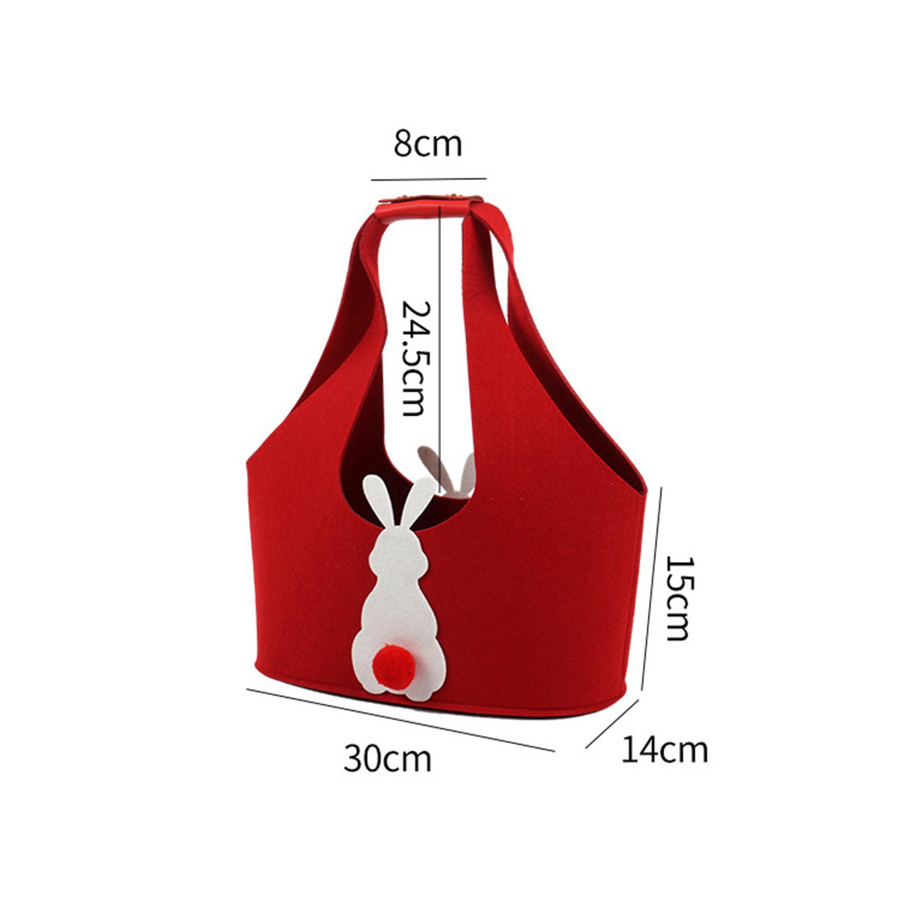 Cute Bunny Cartoon Felt Tote Bag