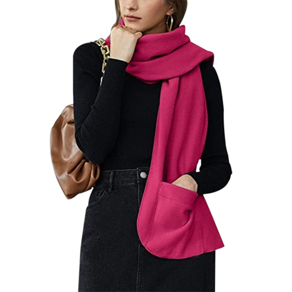 Single Layer Fleece Warm Scarf With Gloves
