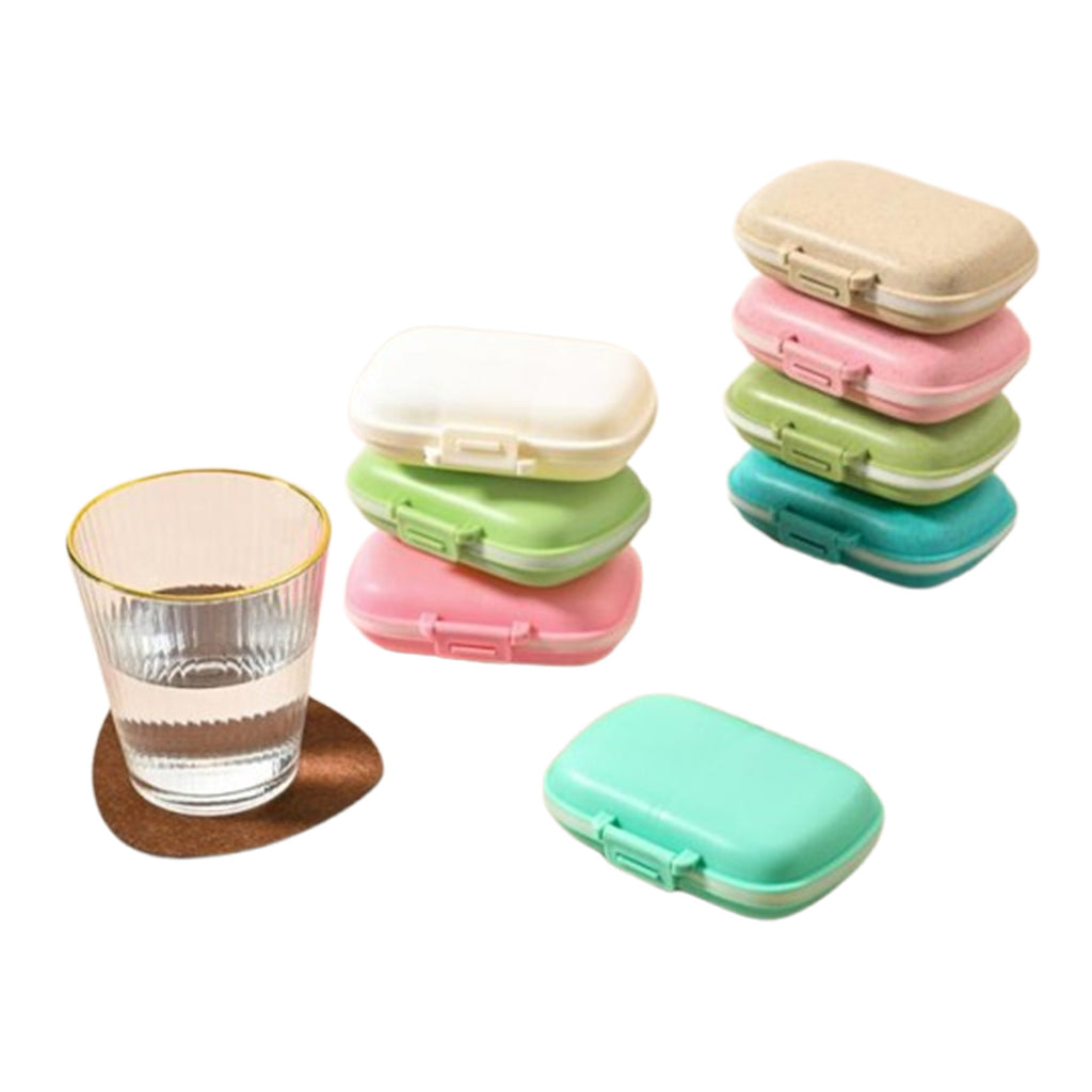 Portable 8 Compartment Sealed Pill Box