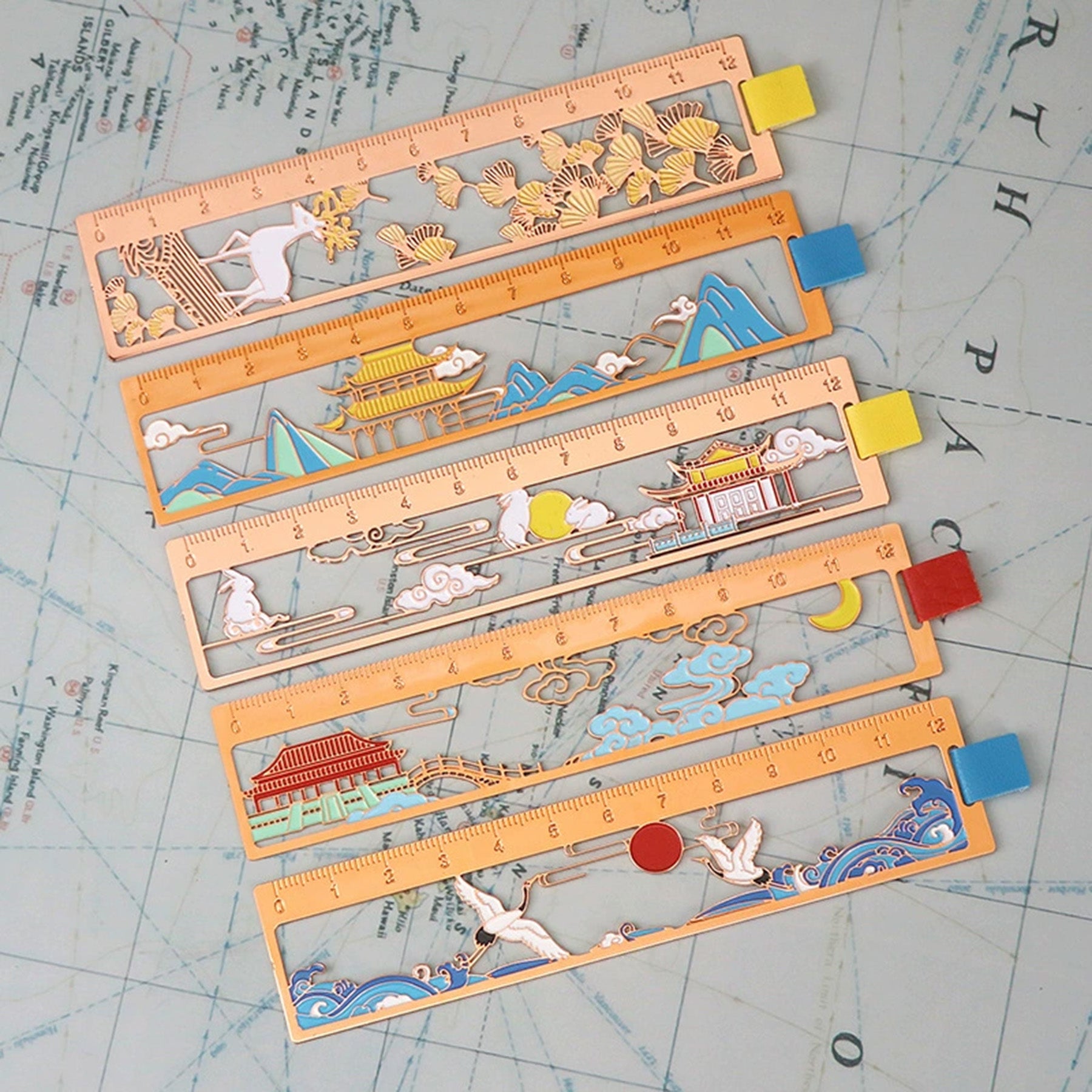 Painted Metal Ruler Bookmark