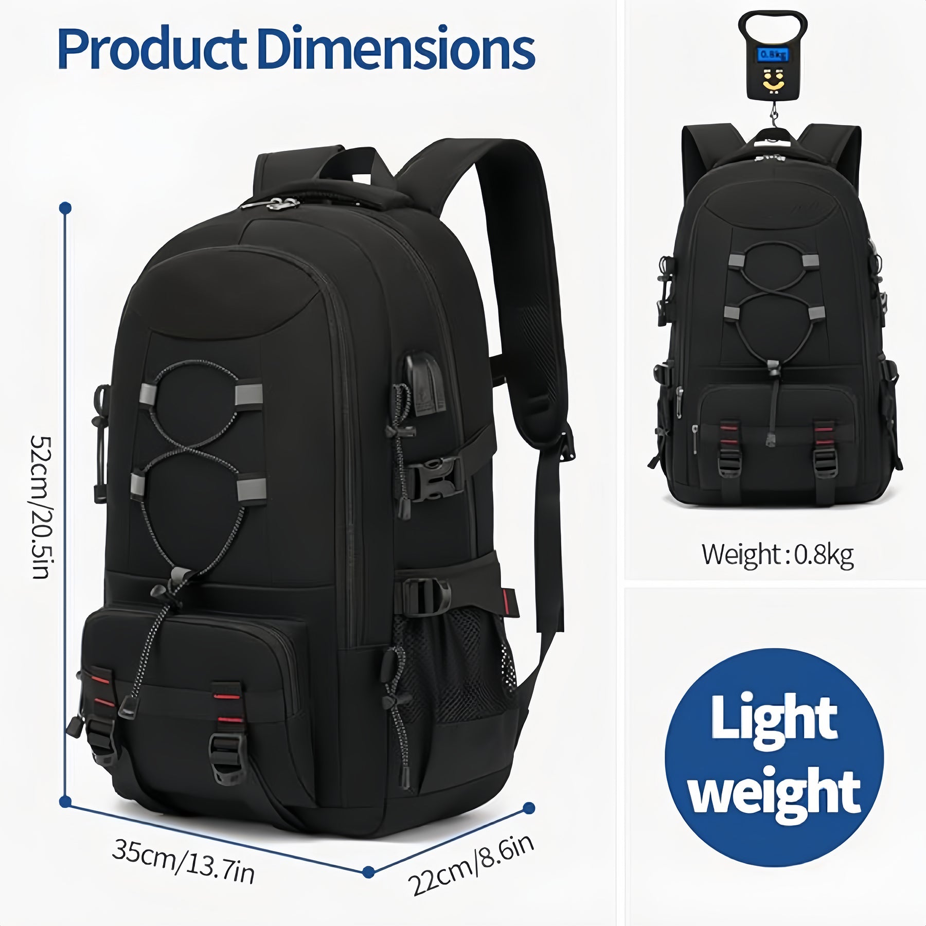 Large Capacity Waterproof Hiking Backpack For Men And Women