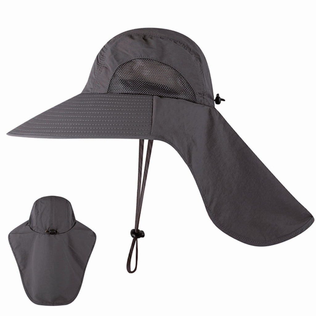 Wide Brim Sun Hat With Neck Flap