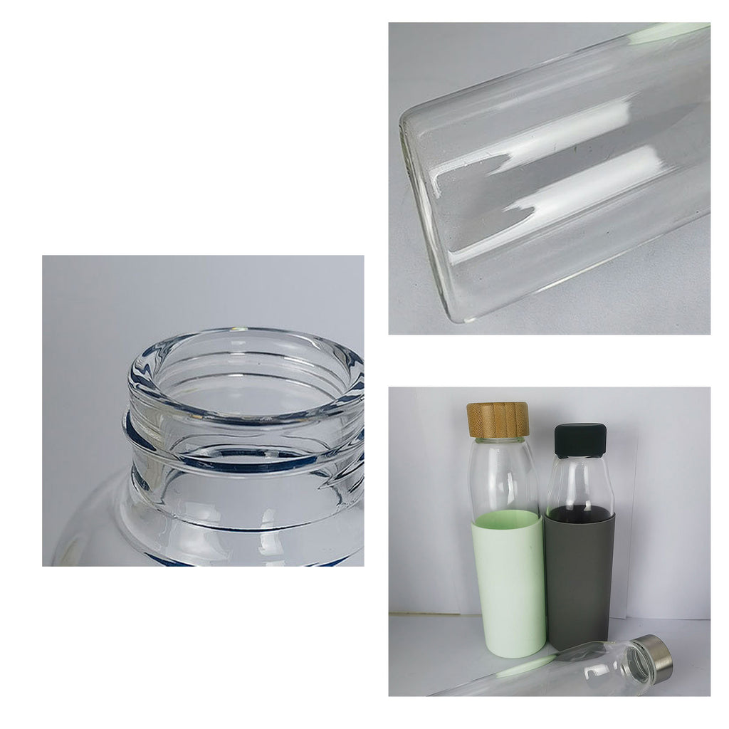 17 Oz Glass Bottle With Bamboo Lid And Silicone Sleeve