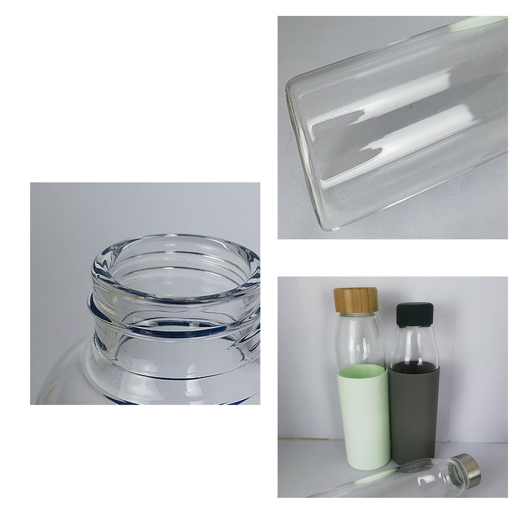 17 Oz Glass Bottle With Bamboo Lid And Silicone Sleeve