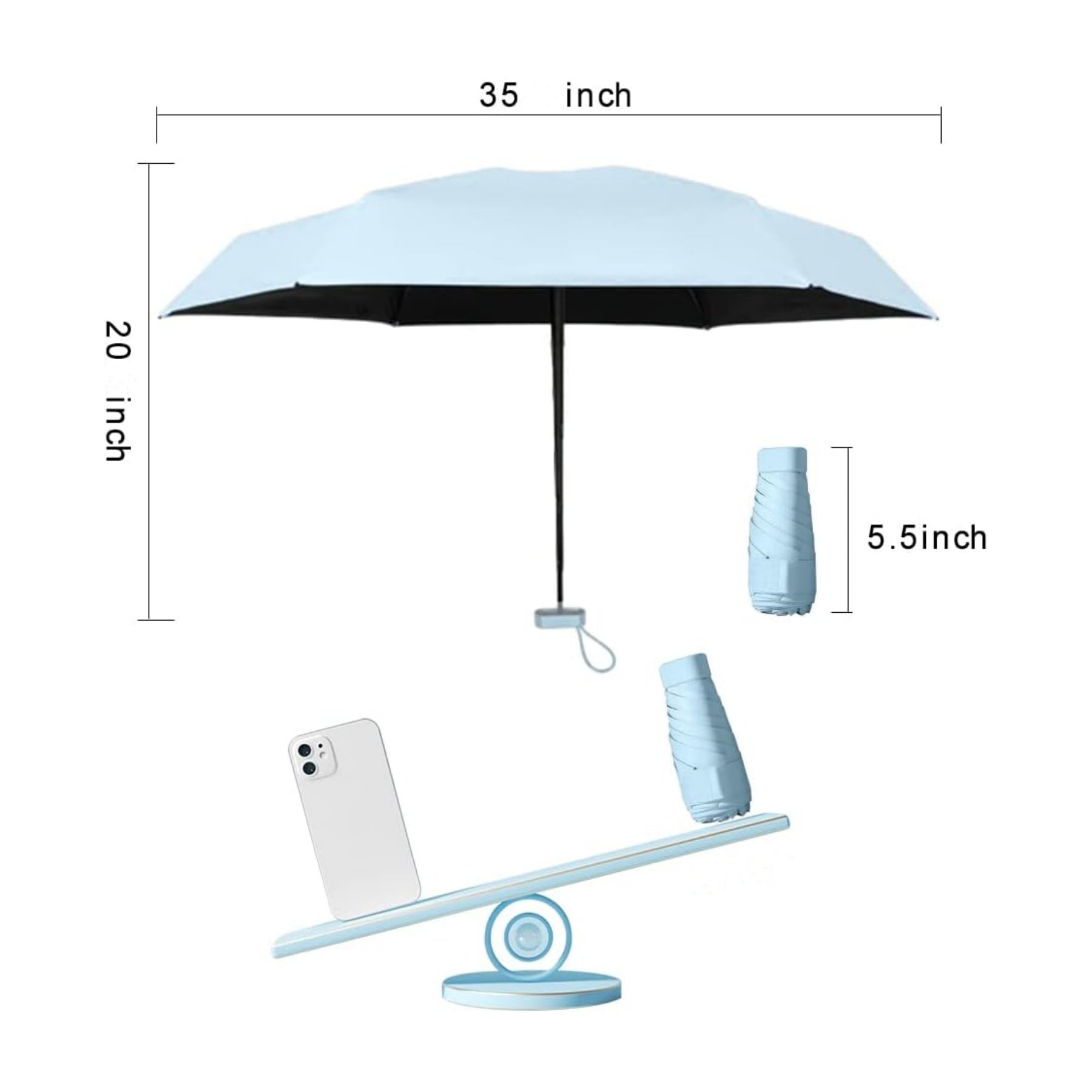 Mini Travel Sun Umbrella With Case