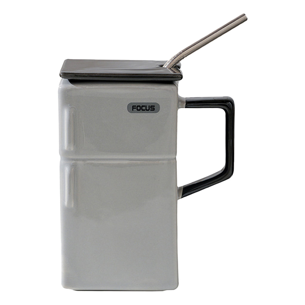 Ceramic Cup With Lid And Straw