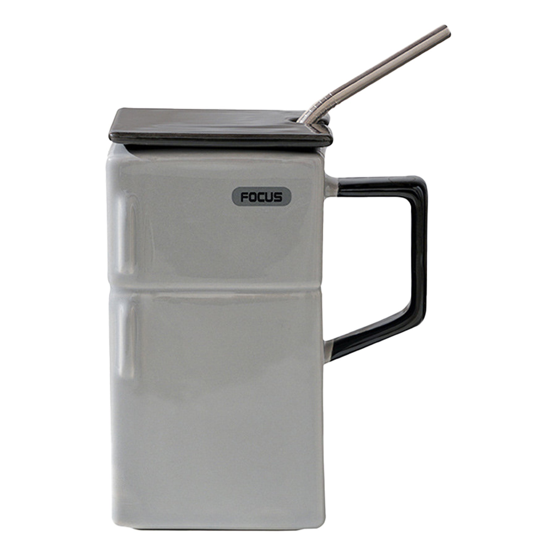 Ceramic Cup With Lid And Straw