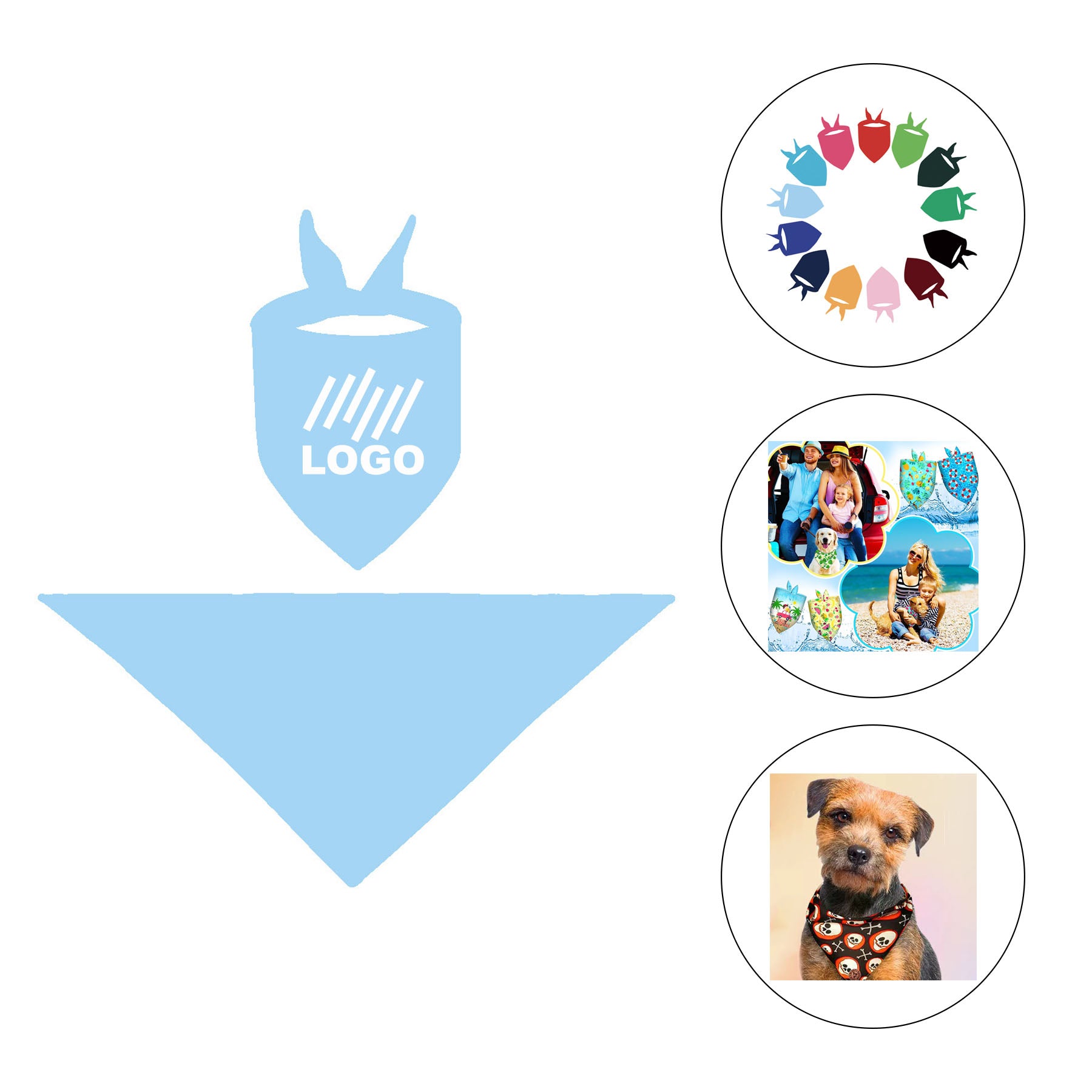 Pure Color Fashion Pet Triangle Bandana