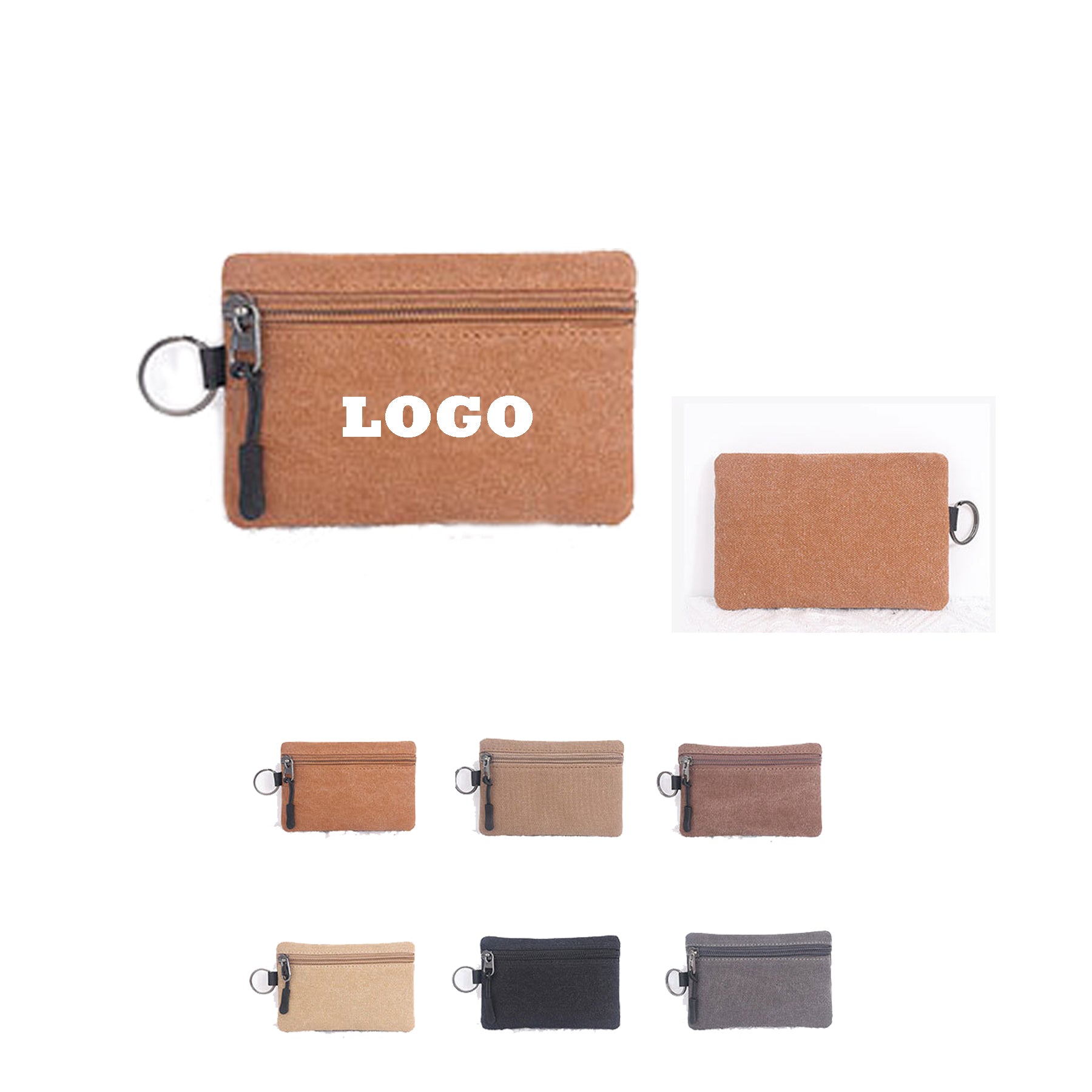 Canvas Coin Purse With Zipper