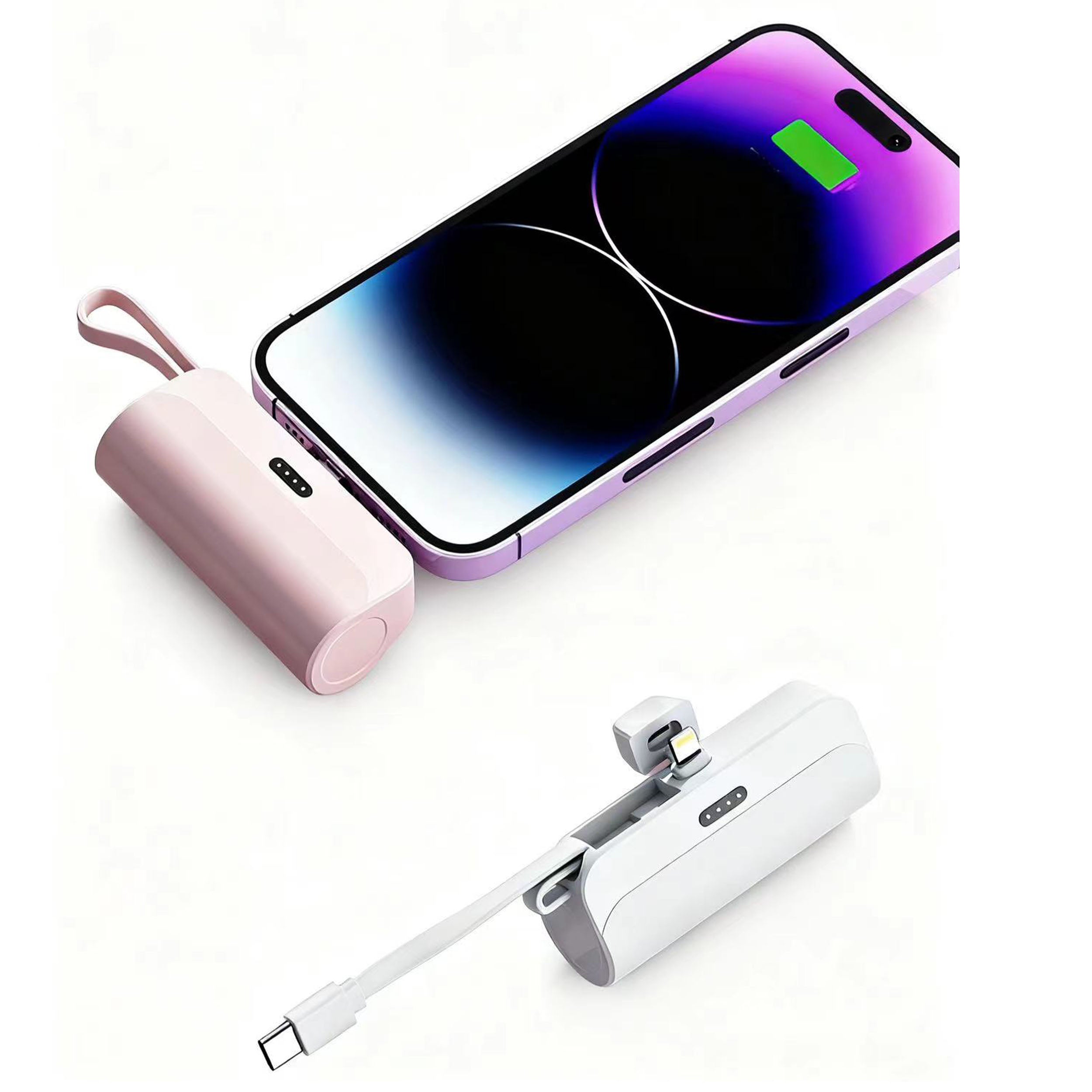 Mini Multifunctional 2-in-1 Capsule Power Bank With Cable