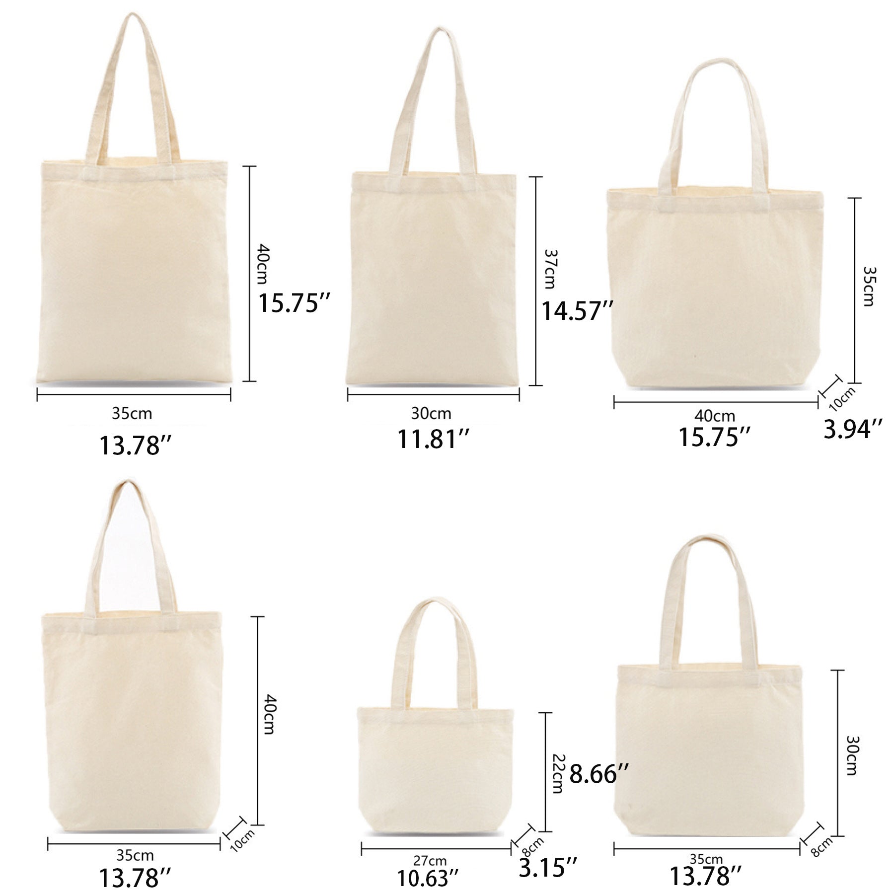 Reusable Blank Canvas Tote Bags