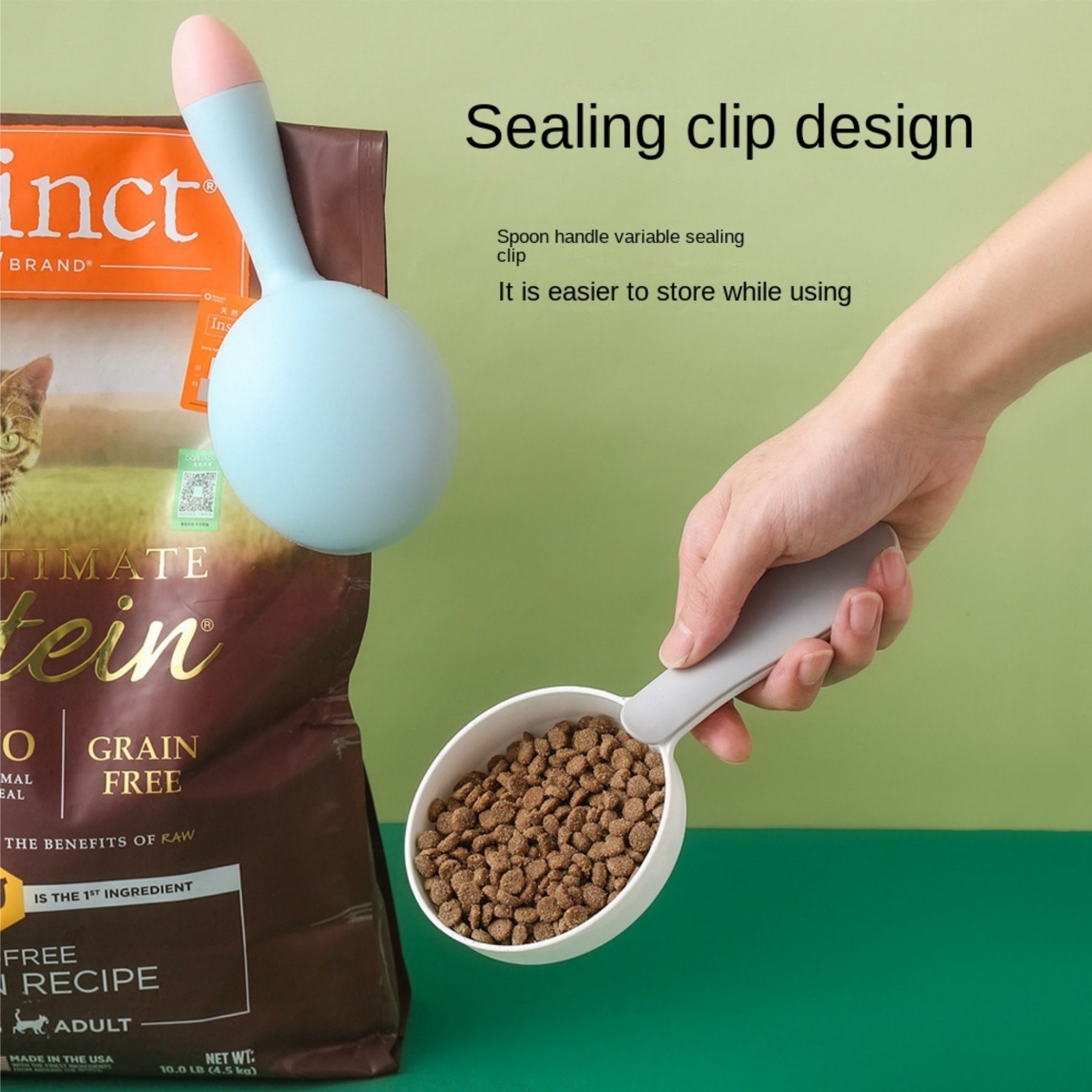 Simple Color-Block Pet Food Scoop