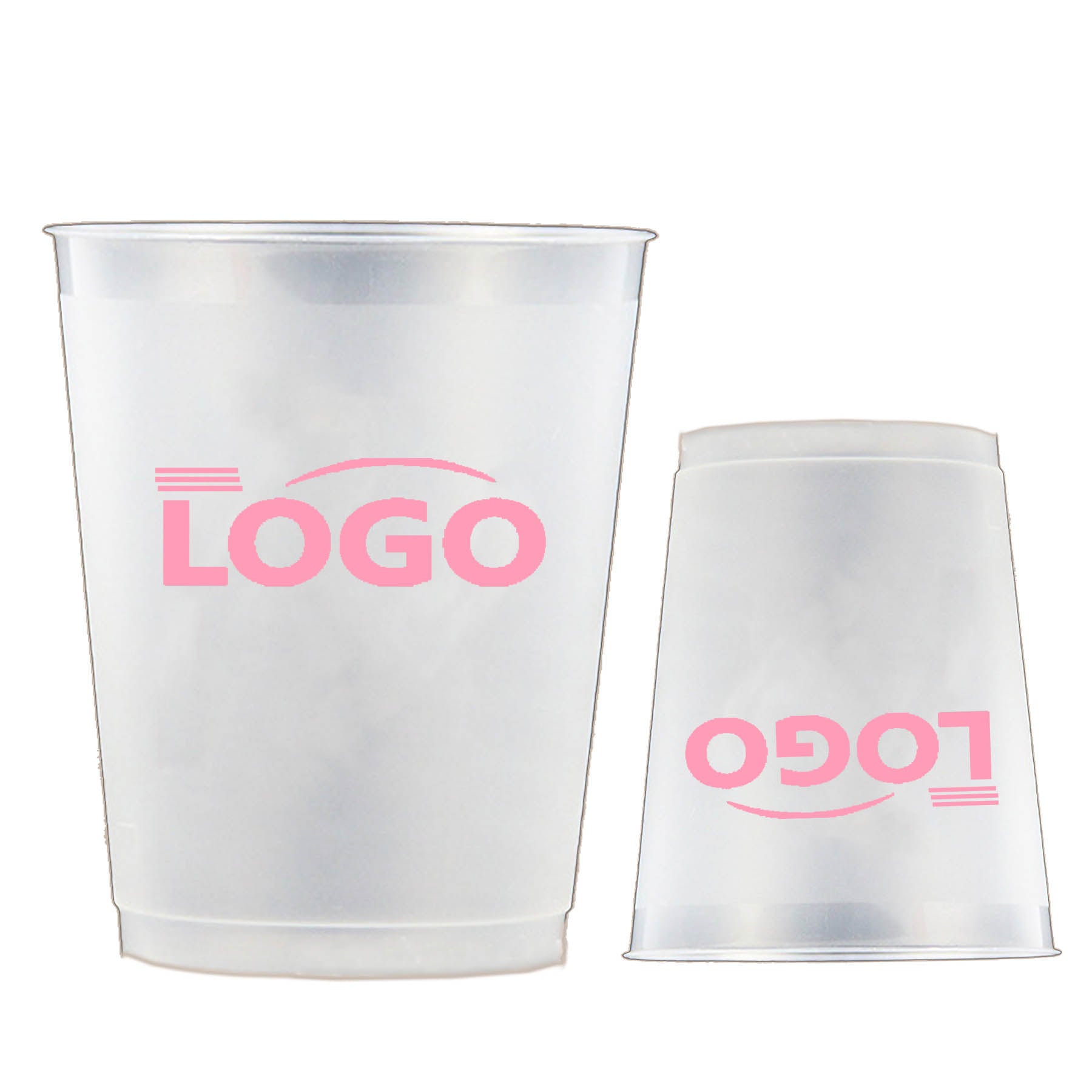 12 Oz. Flex Frosted Stadium Cup W/ Flexible Plastic