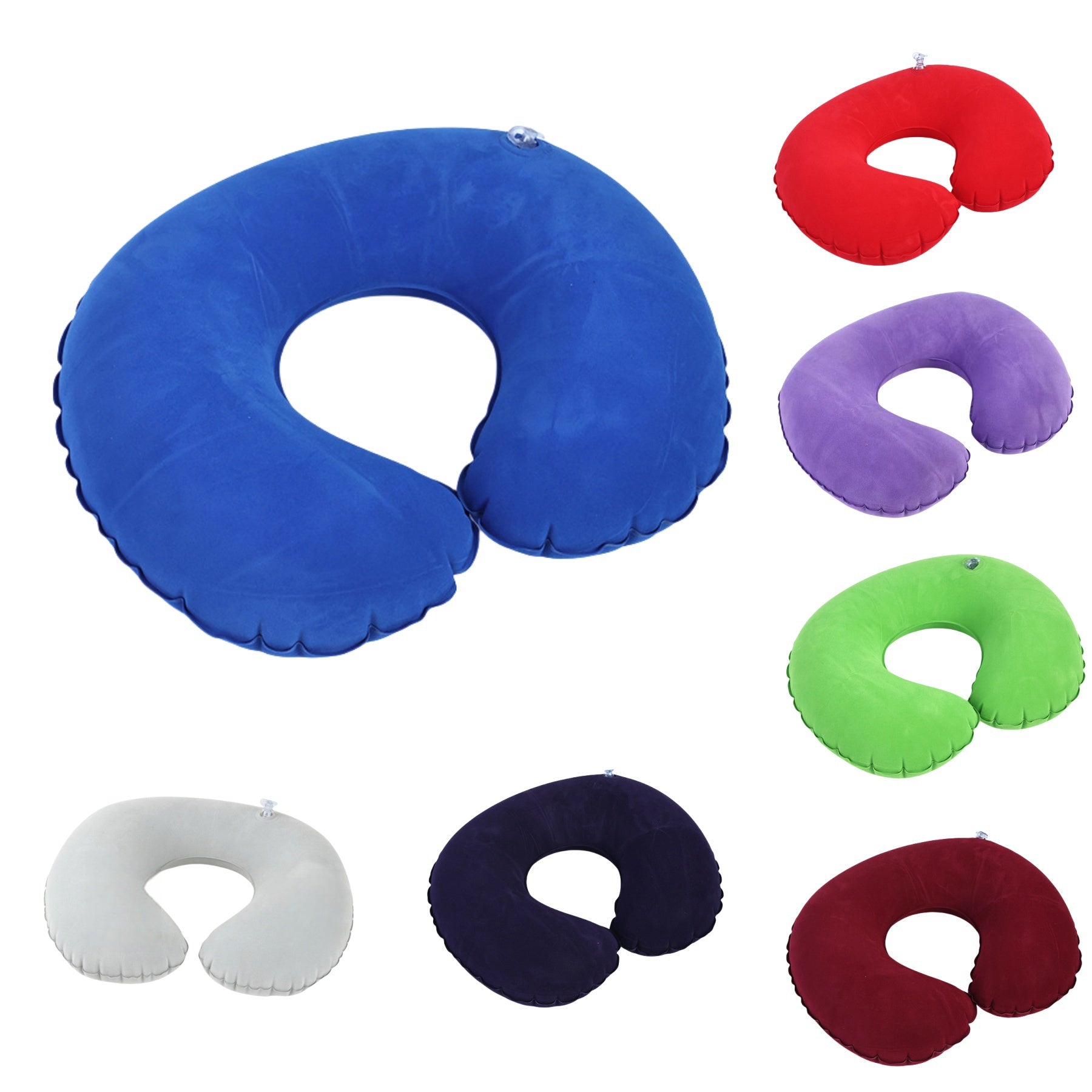 PVC Flocked Inflatable U - shaped Pillow