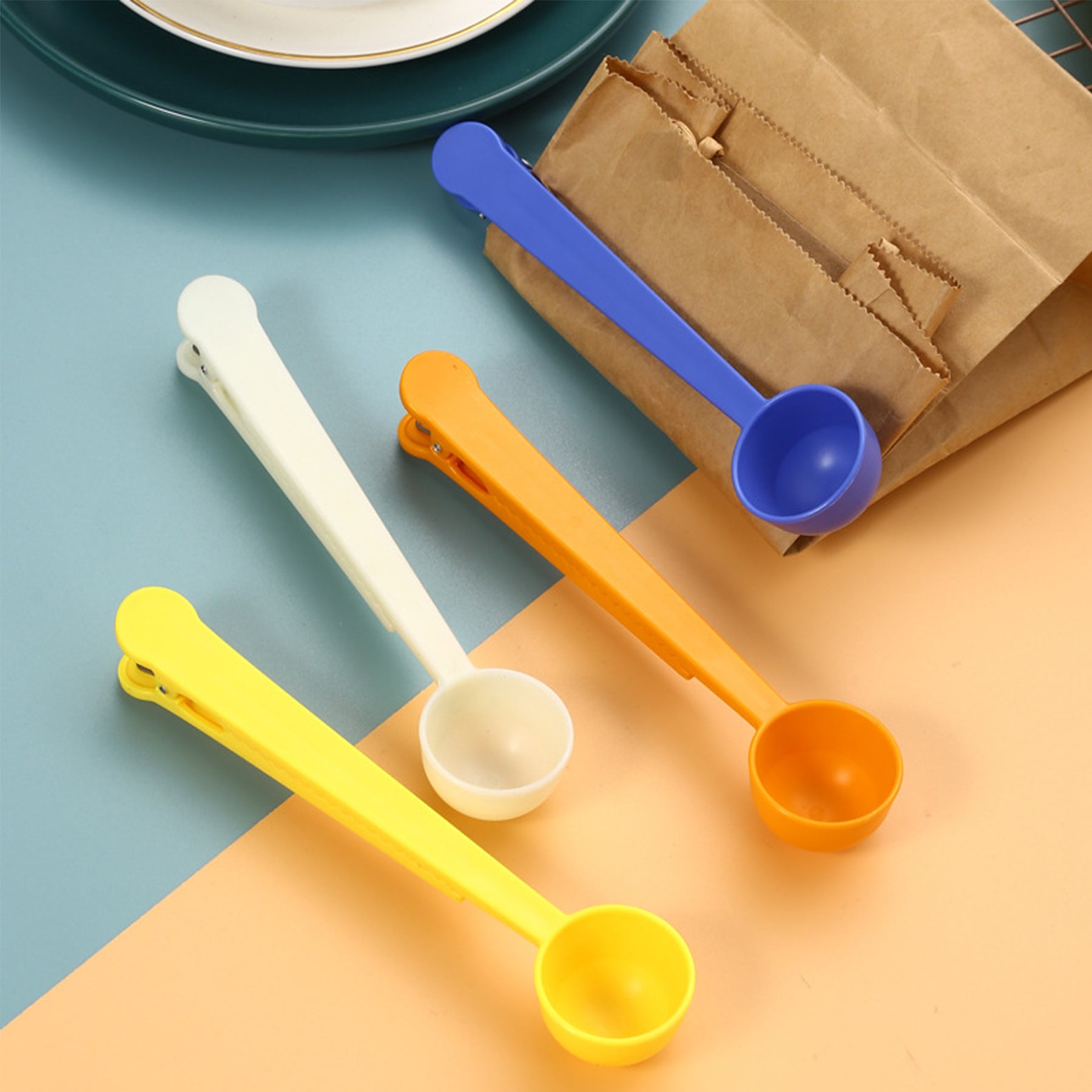 Household 2 In 1 Coffee Spoon Sealing Clip