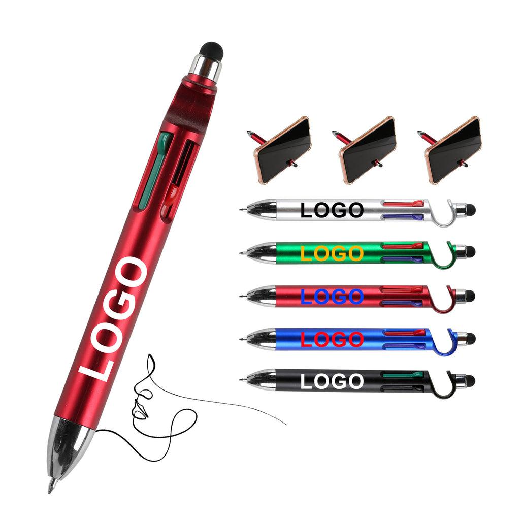 Four-Color Ballpoint Pen Phone Holder