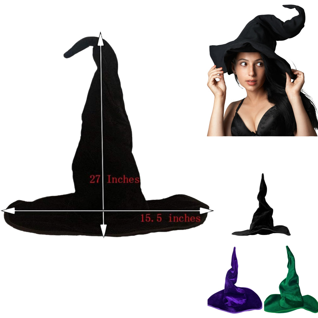 Double Face Velvet Witch Hat Crinkle Halloween Party