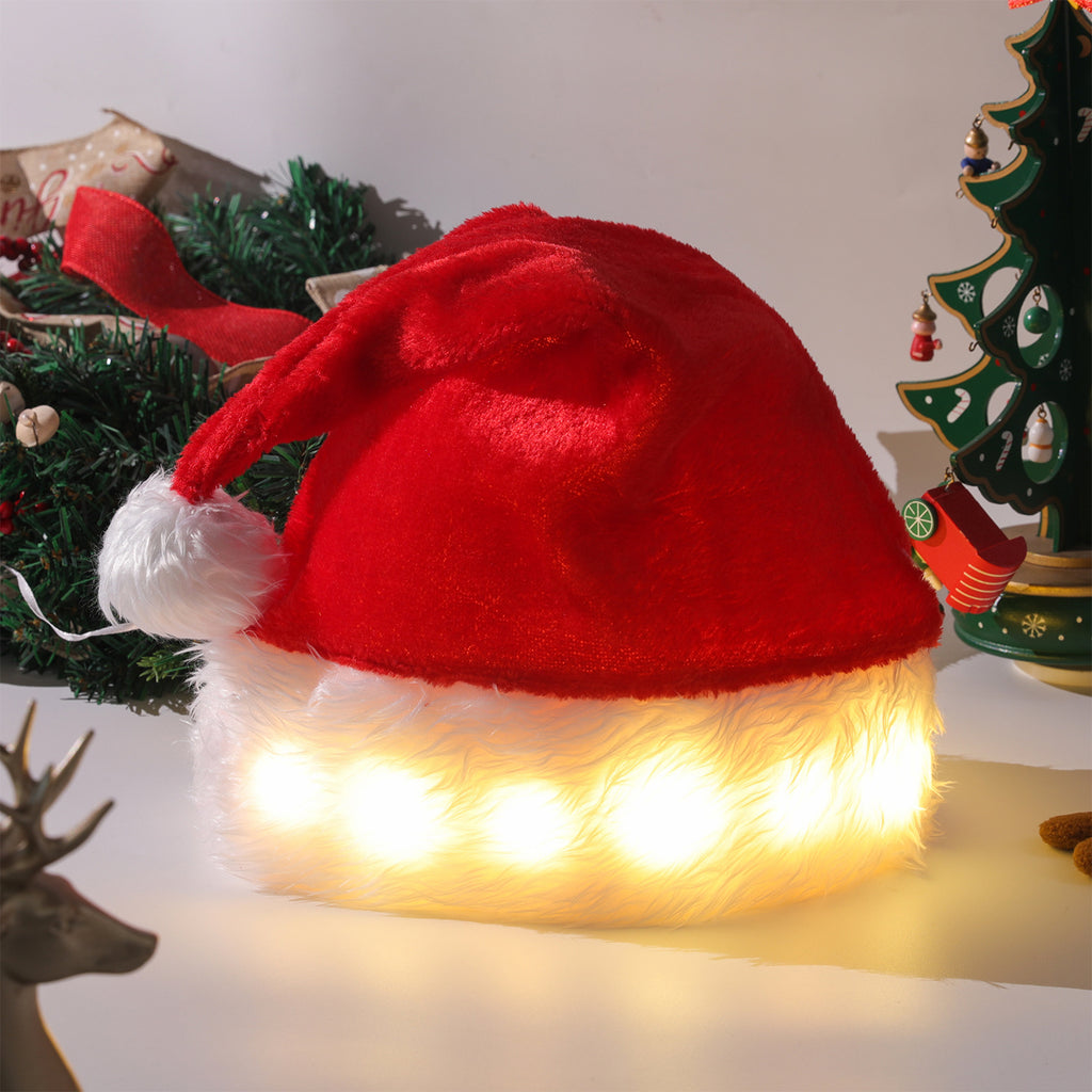 Led Glowing Plush Christmas Hat
