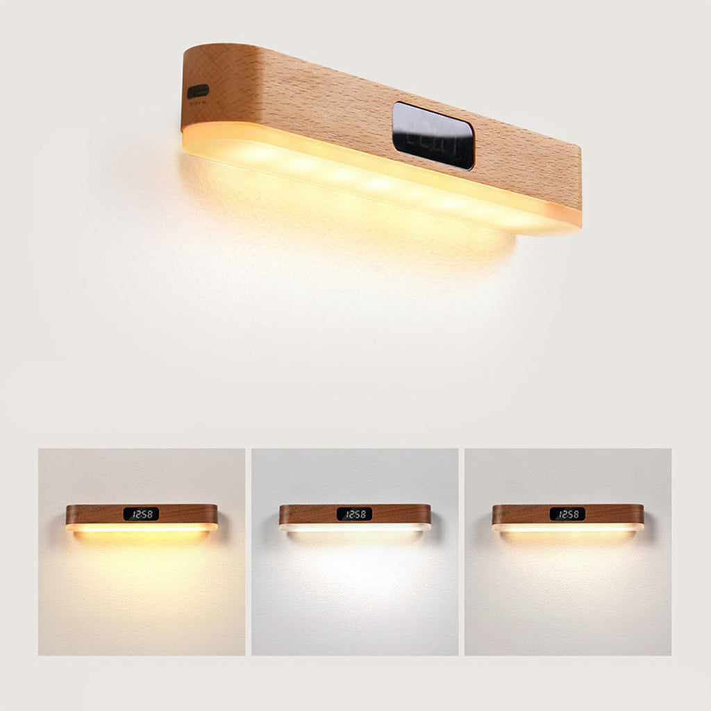 Wood Remote Control Timing Clock Led Light Lamp