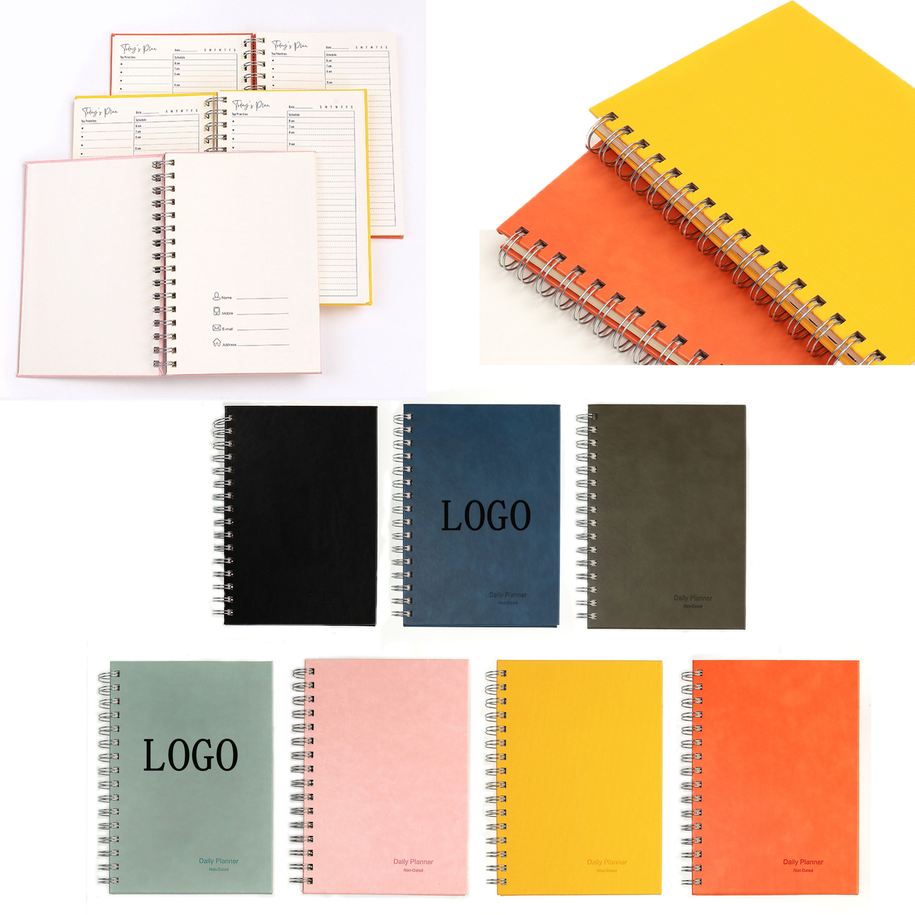 A5 Pu Leather Cover Spiral Notebook