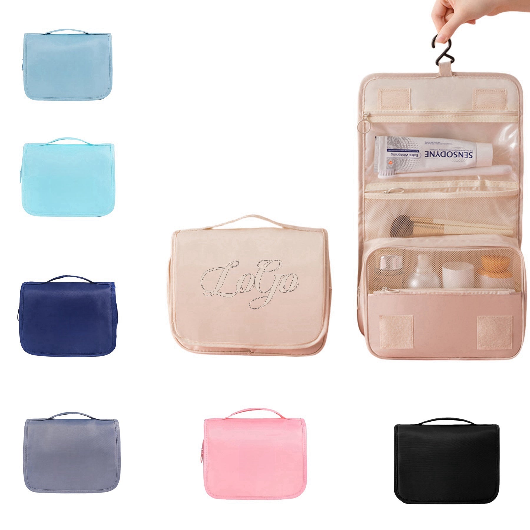 Toiletry And Makeup Bag With Hook