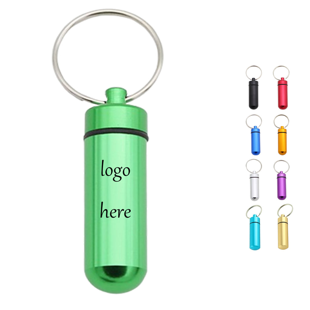Colorful Aluminum Pill Container With Key Ring