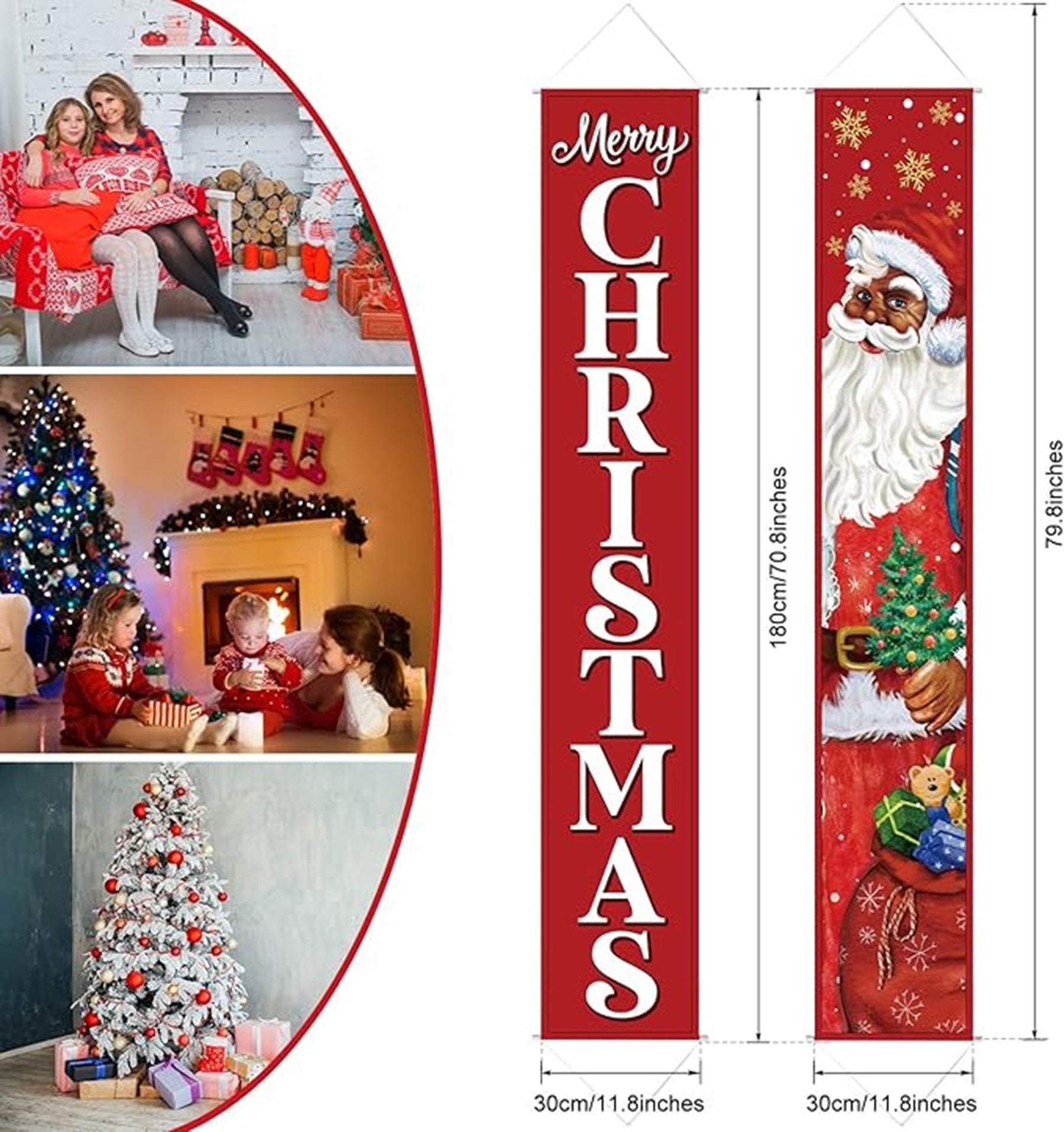 Christmas Door Decorations Xmas Porch Banner Hanging Banners Couplet