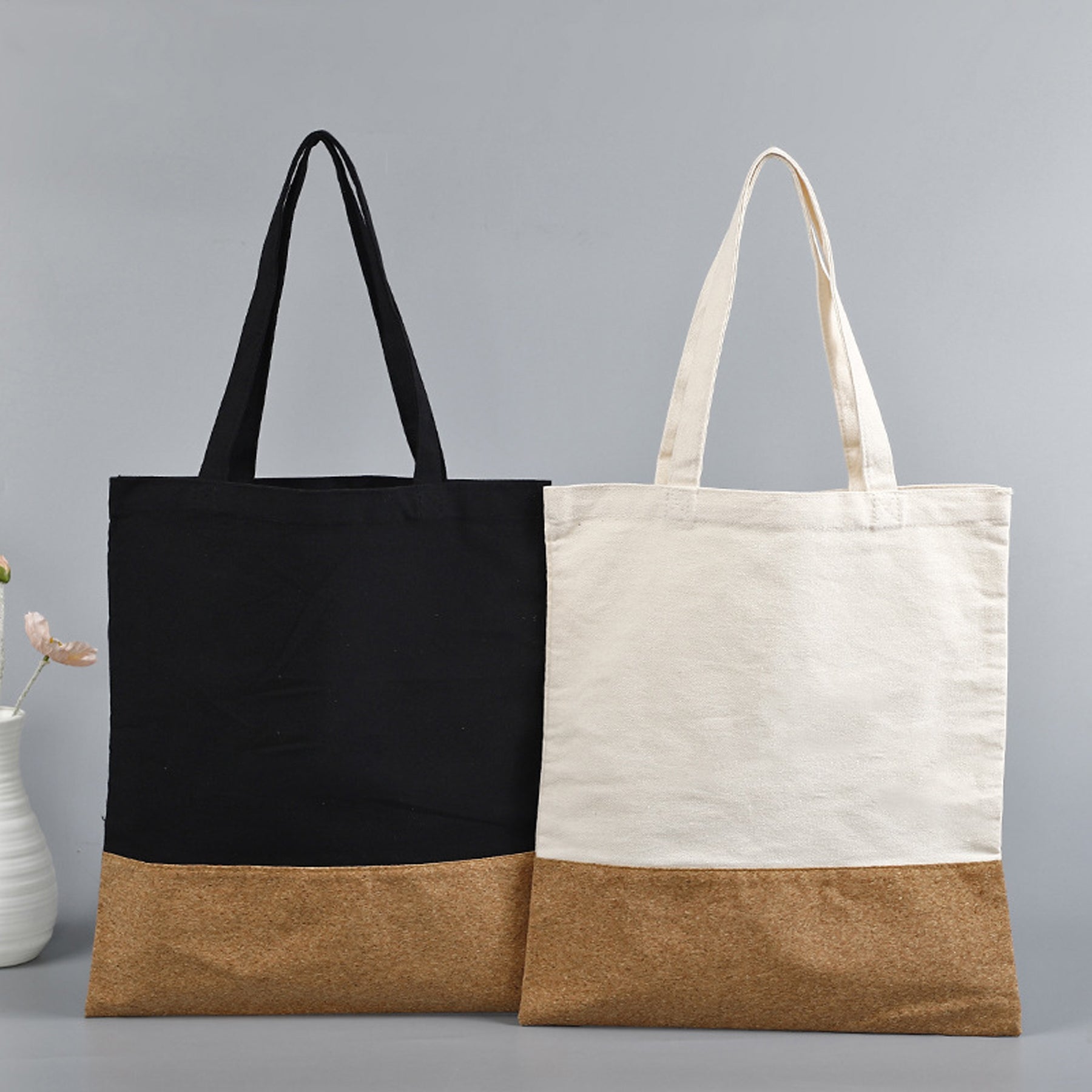 Cork Base Canvas Tote Bag