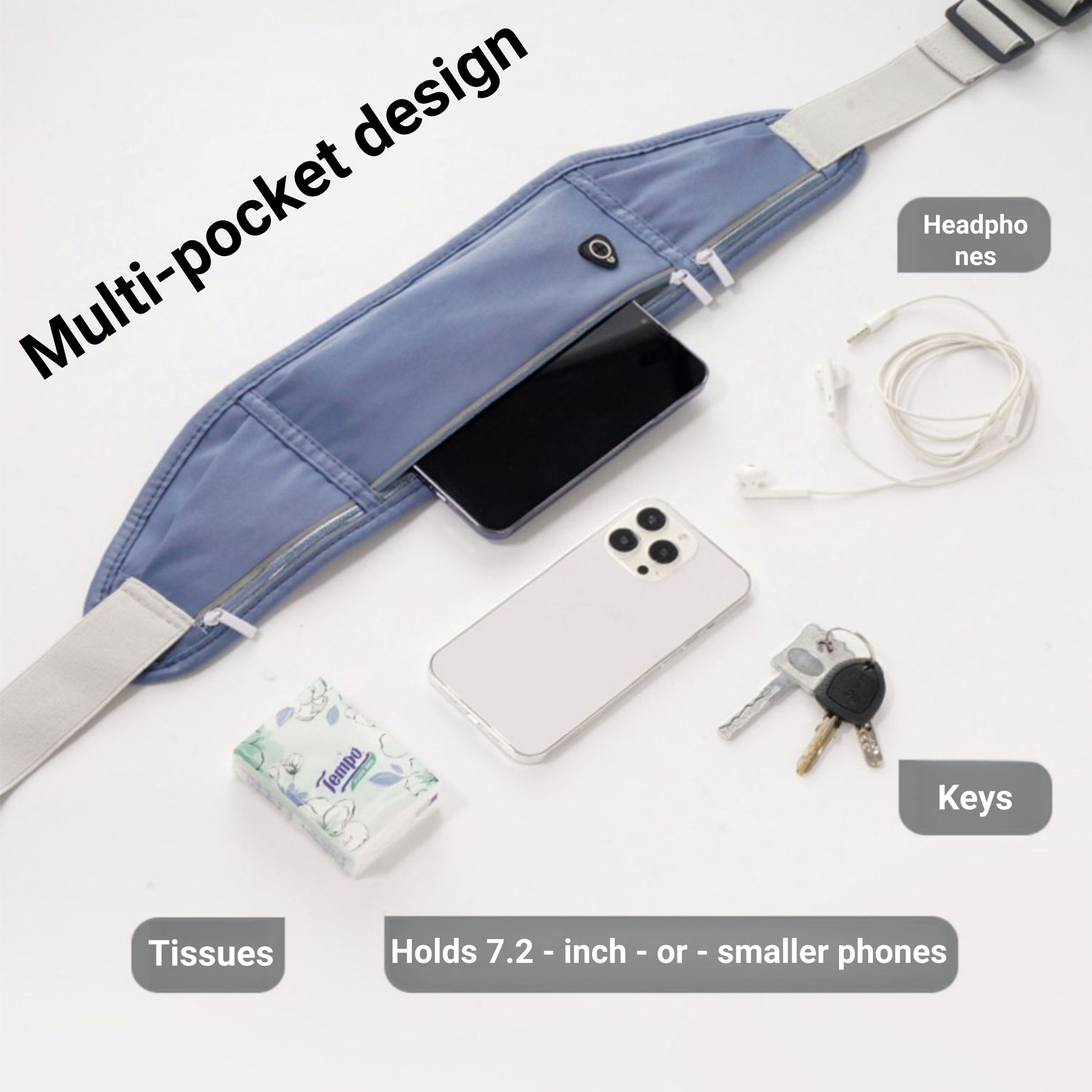 High-elasticity Reflective Close-fitting Sports Waist Bag
